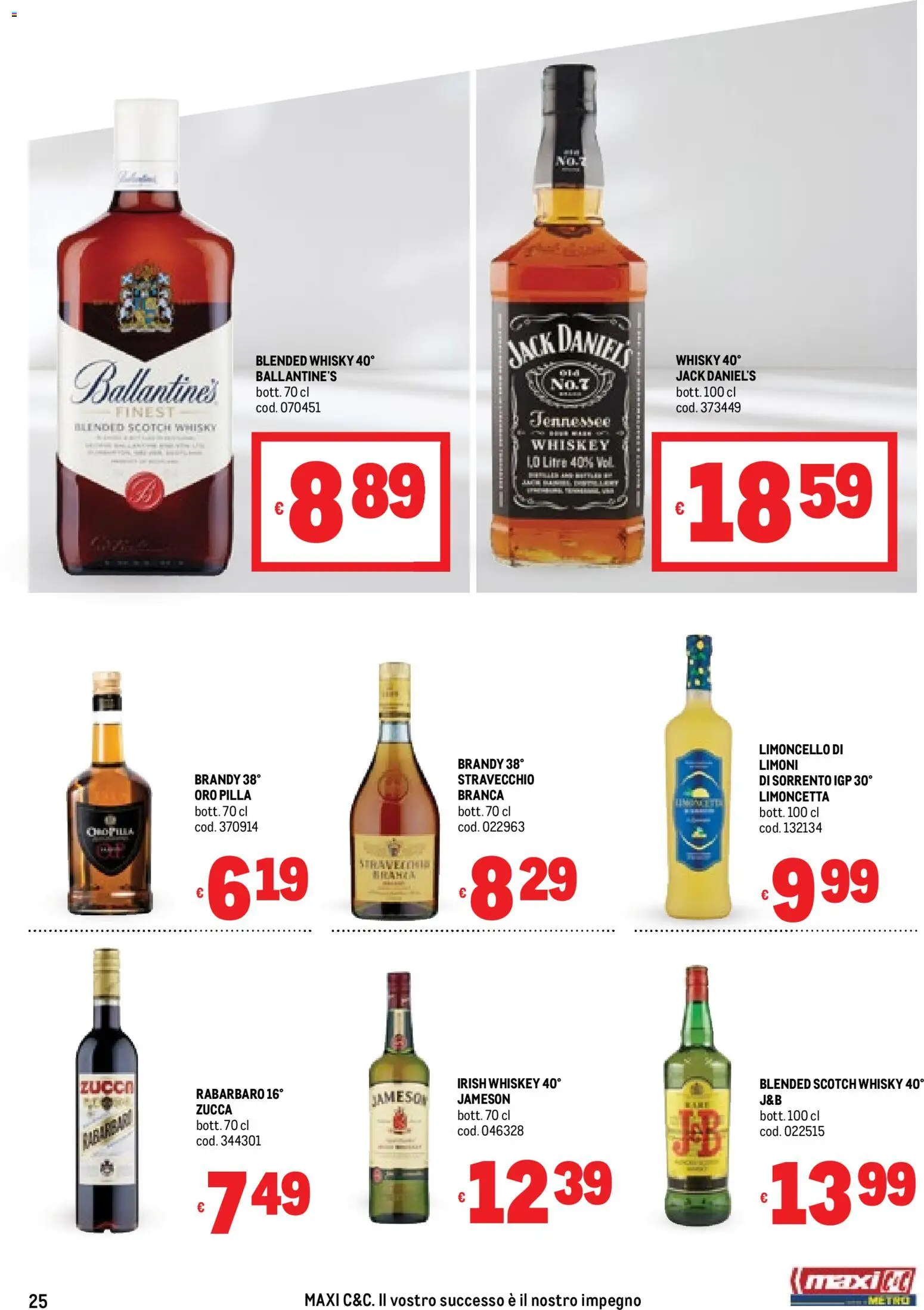 Volantino Metro del 06.11.2025 | Pagina: 25 | Prodotti: Whisky, Zucca, Limoncello, Brandy