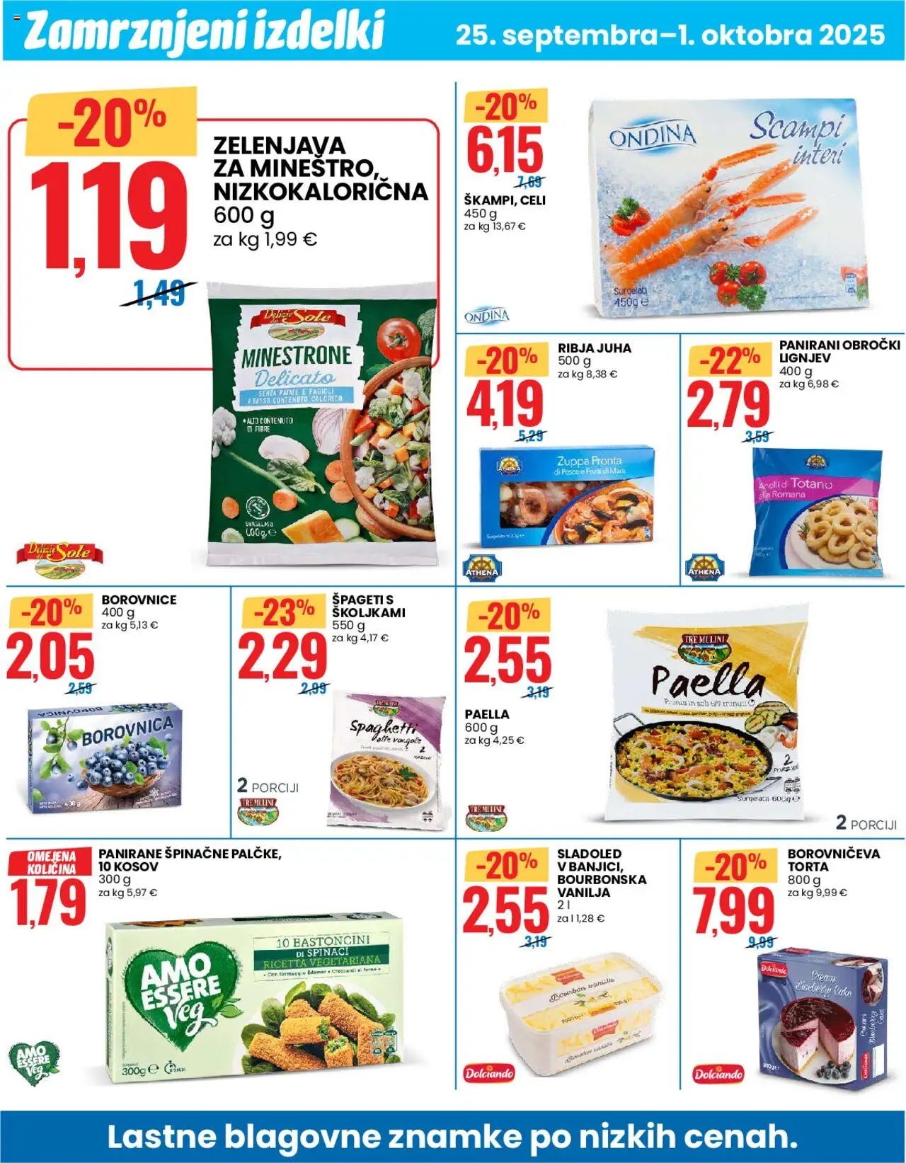 Novi Eurospin katalog ponudbe – veljaven od 25.09.2025 | Stran: 8 | Izdelki: Torta, Borovnice, Spageti, Sladoled