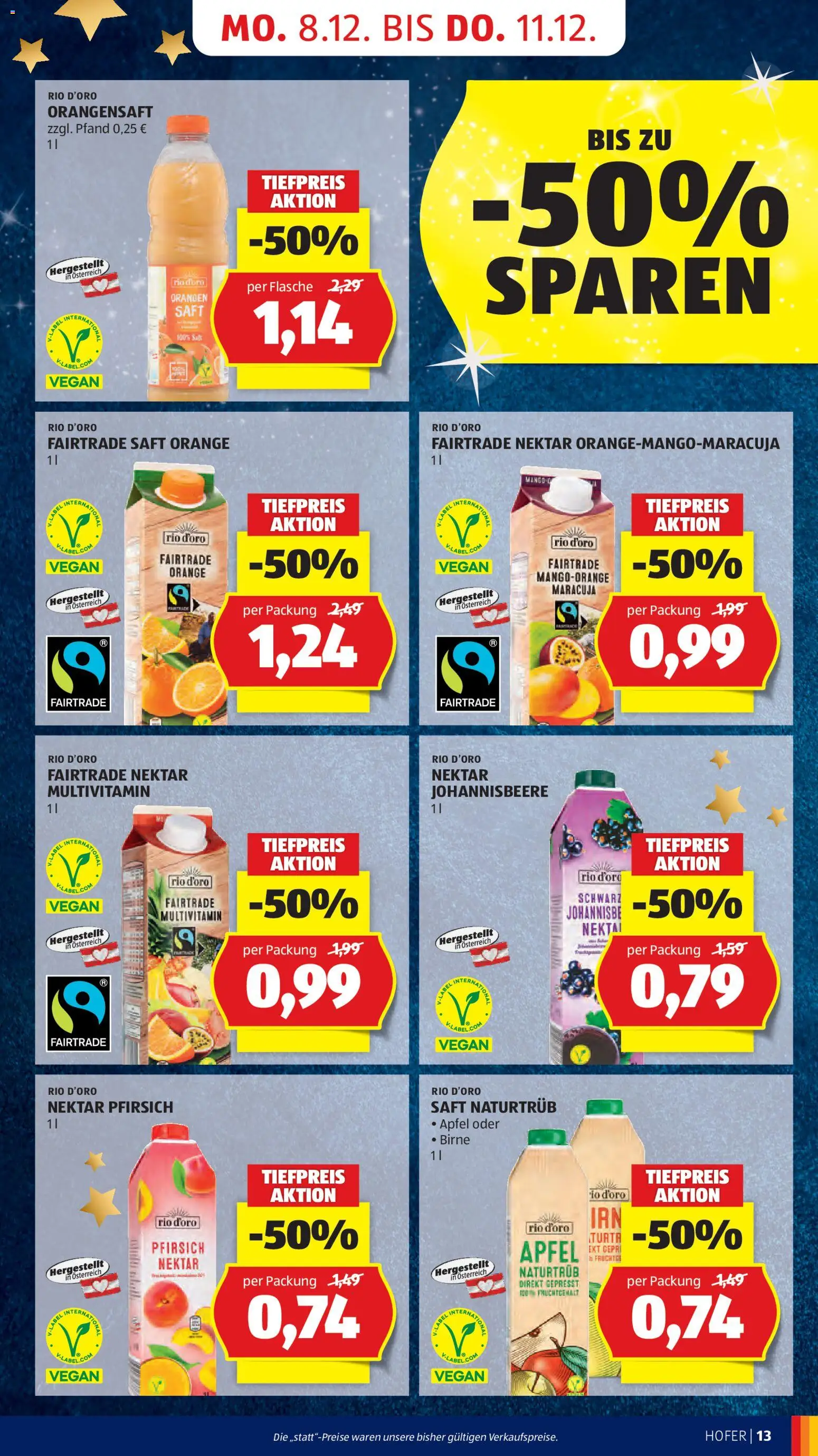 Hofer AT akciós ujság - amely érvényes a következő dátumtól: 05.12.2025 | Oldal: 19 | Termékek: Multivitamin, Vegán, Mangó