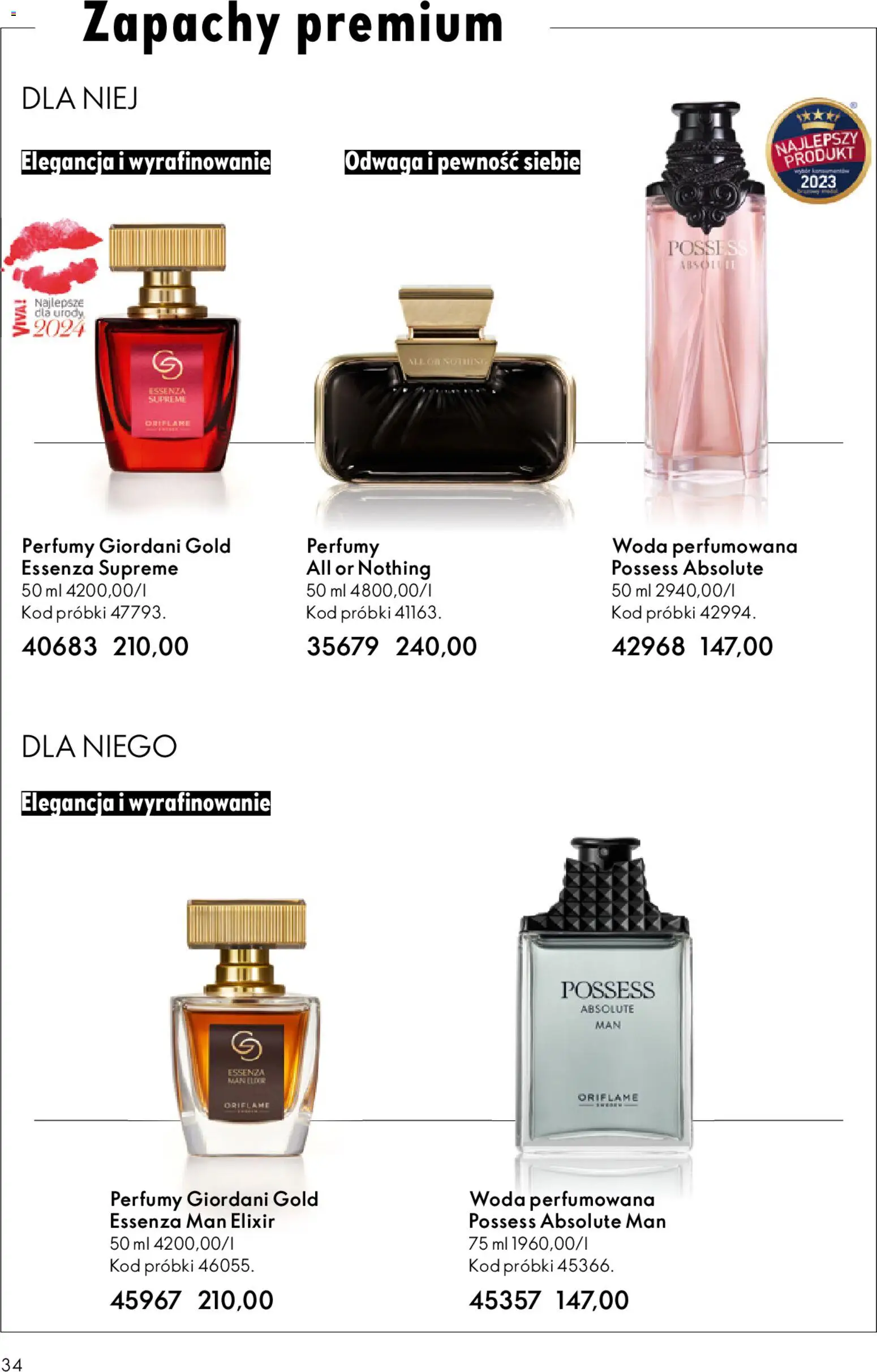 Oriflame Katalog 2 2026 od 21.01.2026 | Strona: 34 | Produkty: Perfumy, Woda