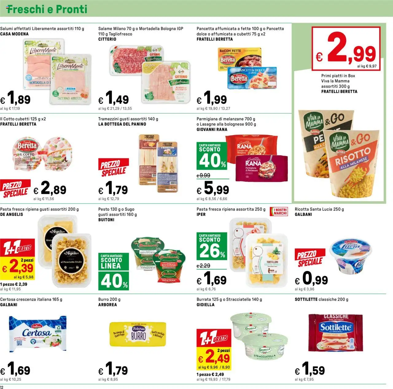 Volantino Iper del 24.08.2025 | Pagina: 12 | Prodotti: Burro, Pesto, Tortelloni, Crescenza