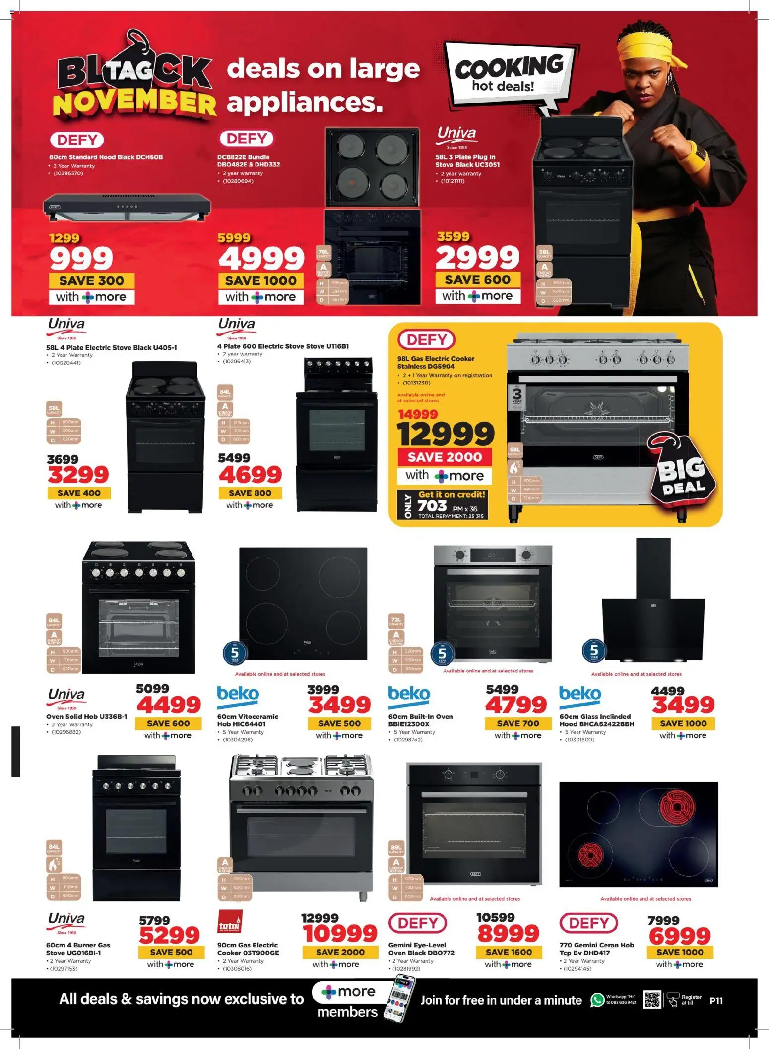 New HiFi Corp catalogue – valid from 24.11.2025 | Page: 11 | Products: Stove, Plate, Cooker, Hood