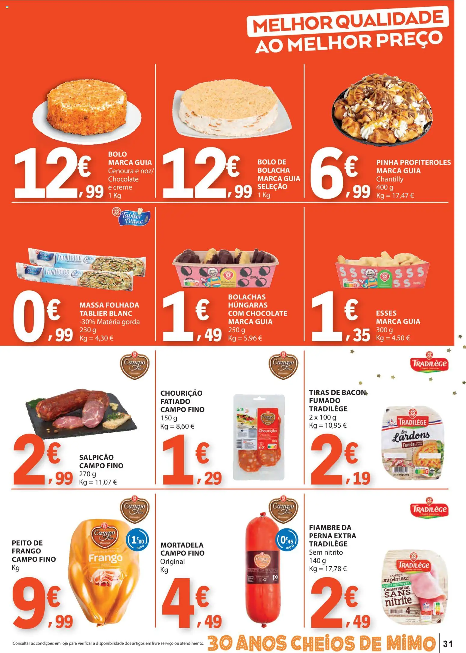 E.Leclerc folheto │ válido de 13.11.2025 | Página: 31 | Produtos: Massa folhada, Mortadela, Bolachas, Creme