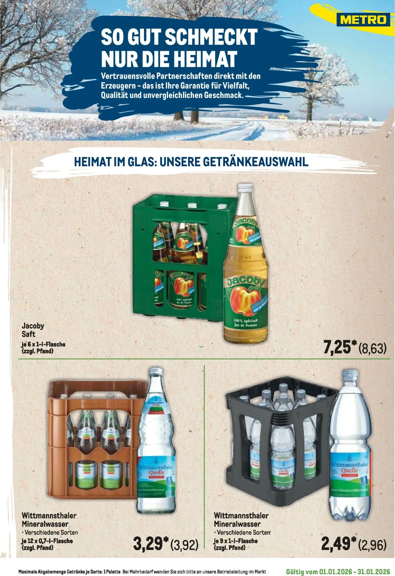 Metro  Regionaler Flyer – gültig ab 01.01.2026 | Seite: 115 | Produkte: Mineralwasser, Saft