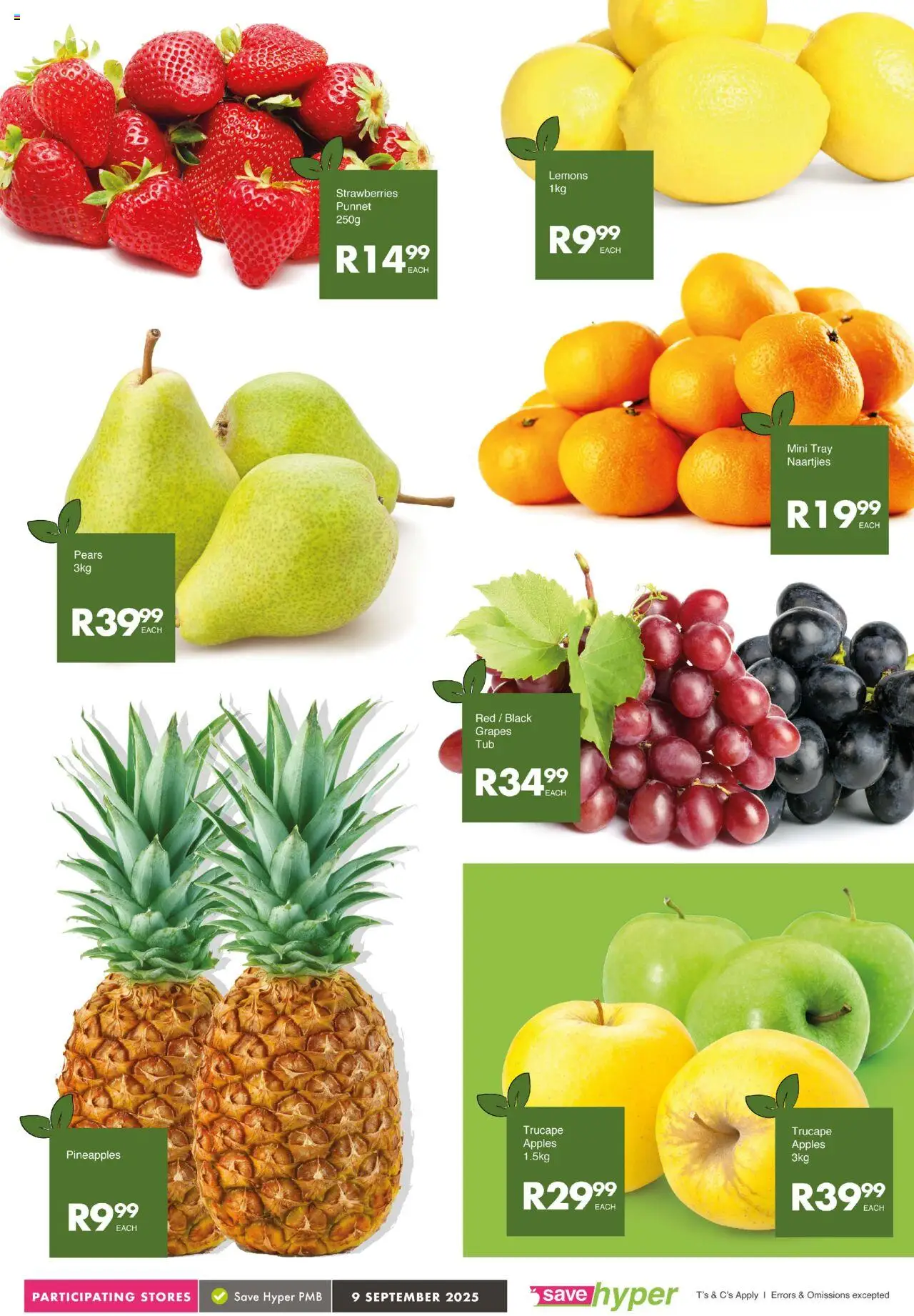 New Save catalogue – valid from 09.09.2025 | Page: 5 | Products: Pears, Tray, Apples, Strawberries