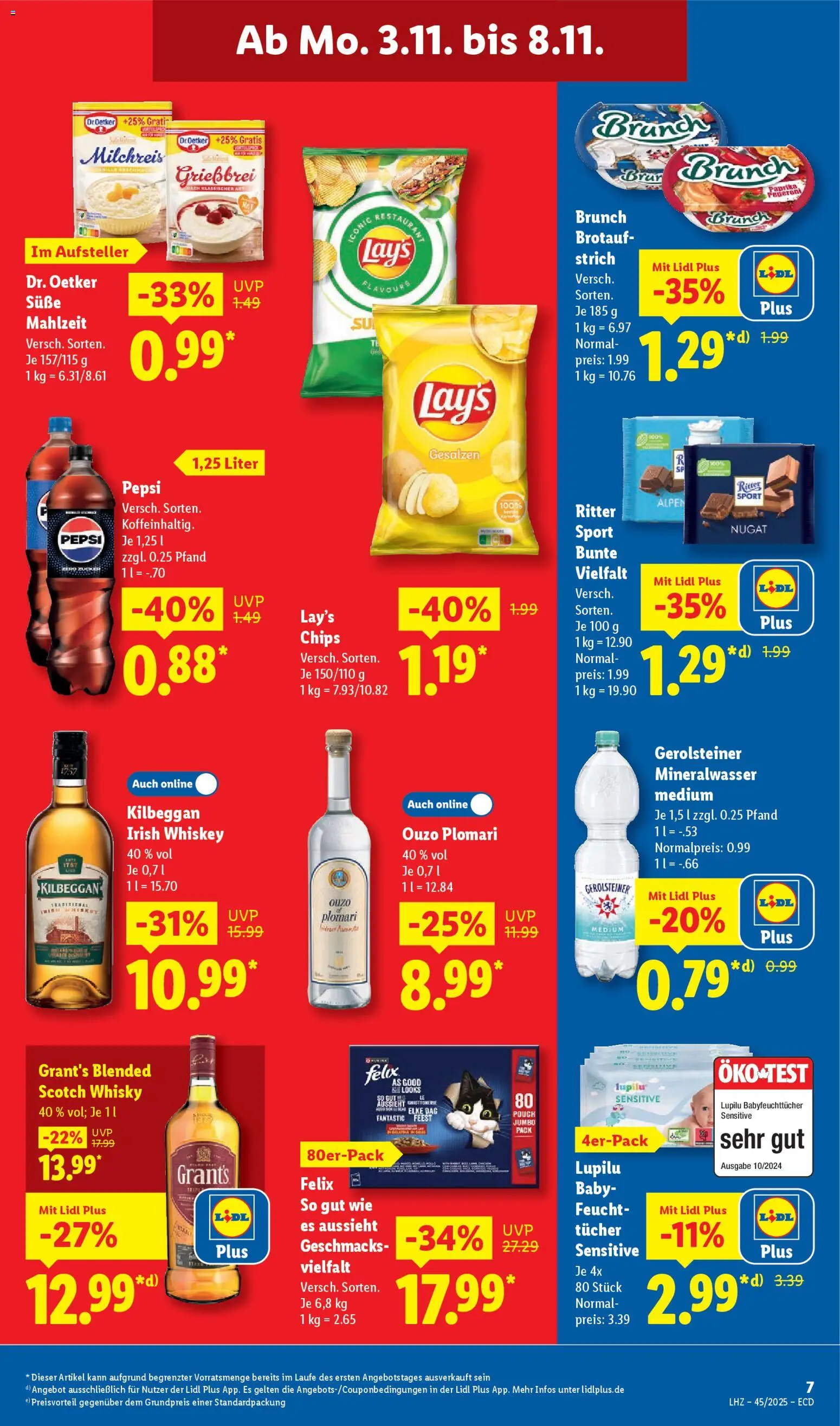 Lidl - Prospekt – gültig ab 03.11.2025 | Seite: 13 | Produkte: Ouzo, Pepsi, Whiskey, Gerolsteiner