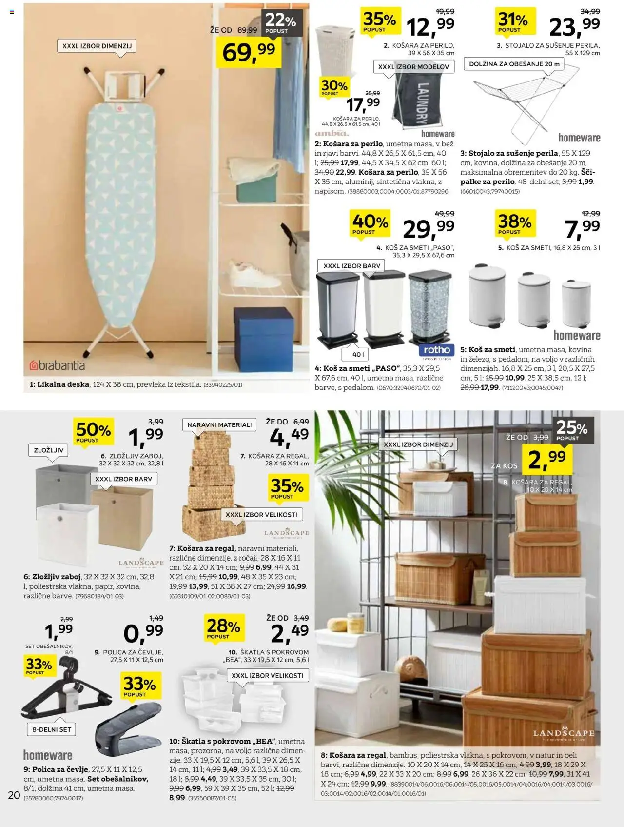 Novi XXXL Lesnina katalog ponudbe – veljaven od 15.09.2025 | Stran: 20 | Izdelki: Polica, Skatla, Kos, Koš za smeti