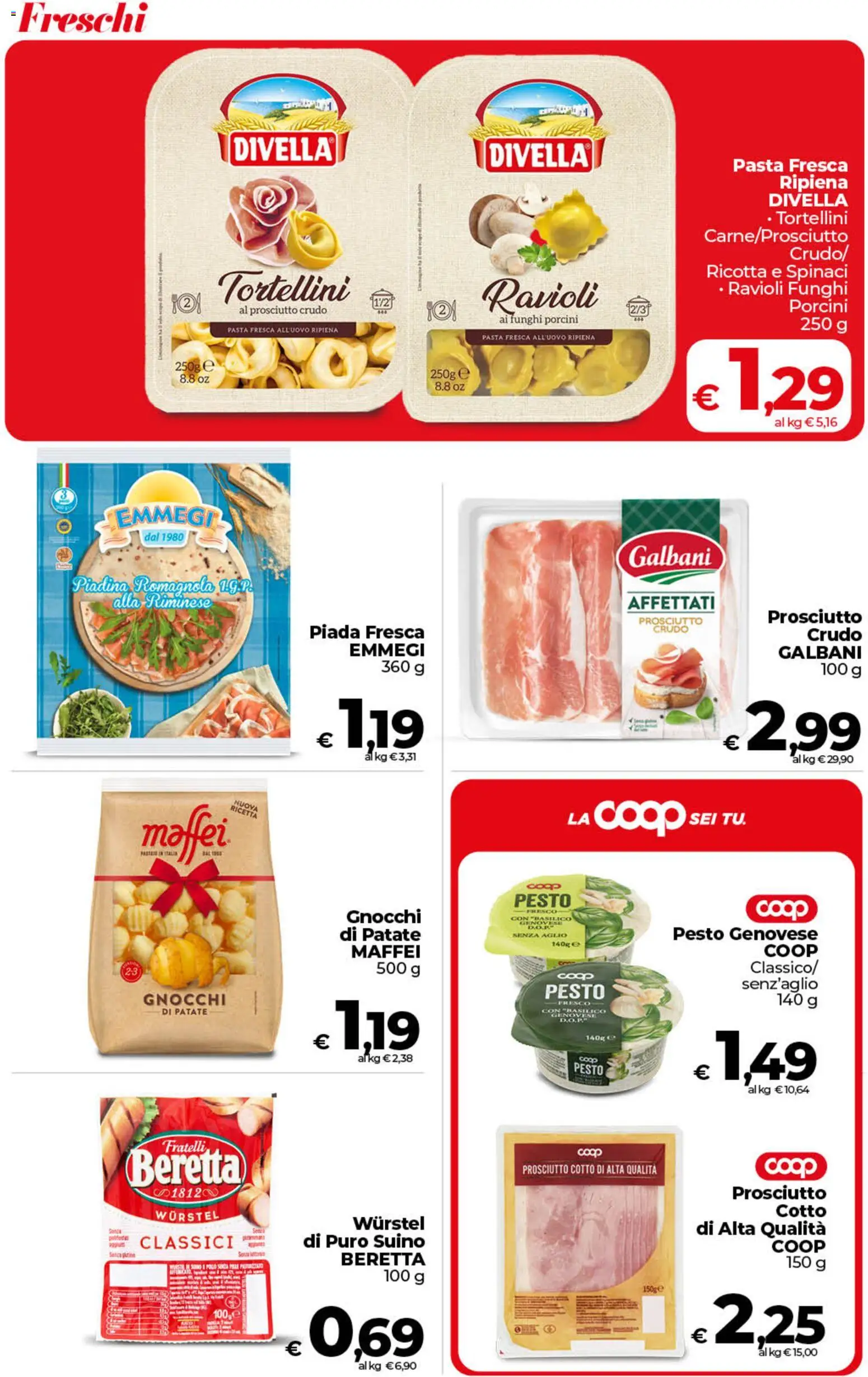 Volantino COOP del 07.04.2026 | Pagina: 16 | Prodotti: Suino, Prosciutto, Pasta, Ricotta
