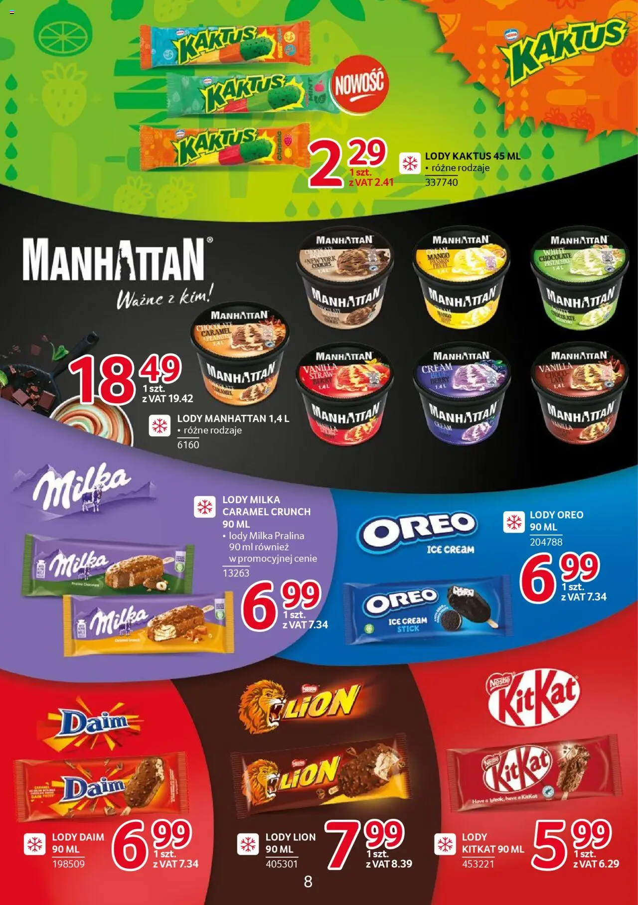 Selgros cash&carry Gazetka - Markowe produkty od 14.08.2025 | Strona: 9 | Produkty: Mango, Milka, Lody Kaktus, Lody