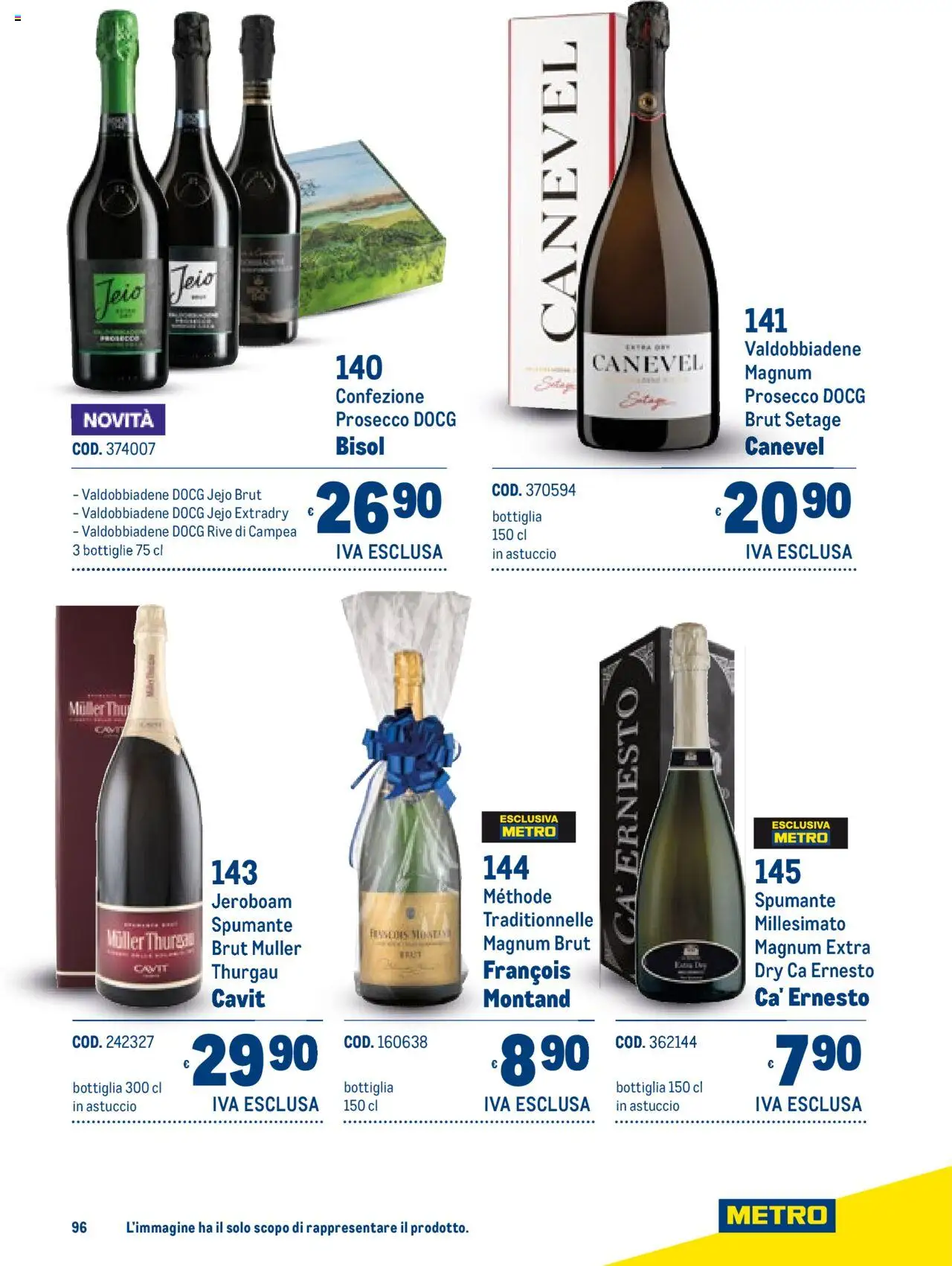 Volantino Metro del 06.11.2025 | Pagina: 96 | Prodotti: Prosecco, Spumante, Astuccio, Bottiglia