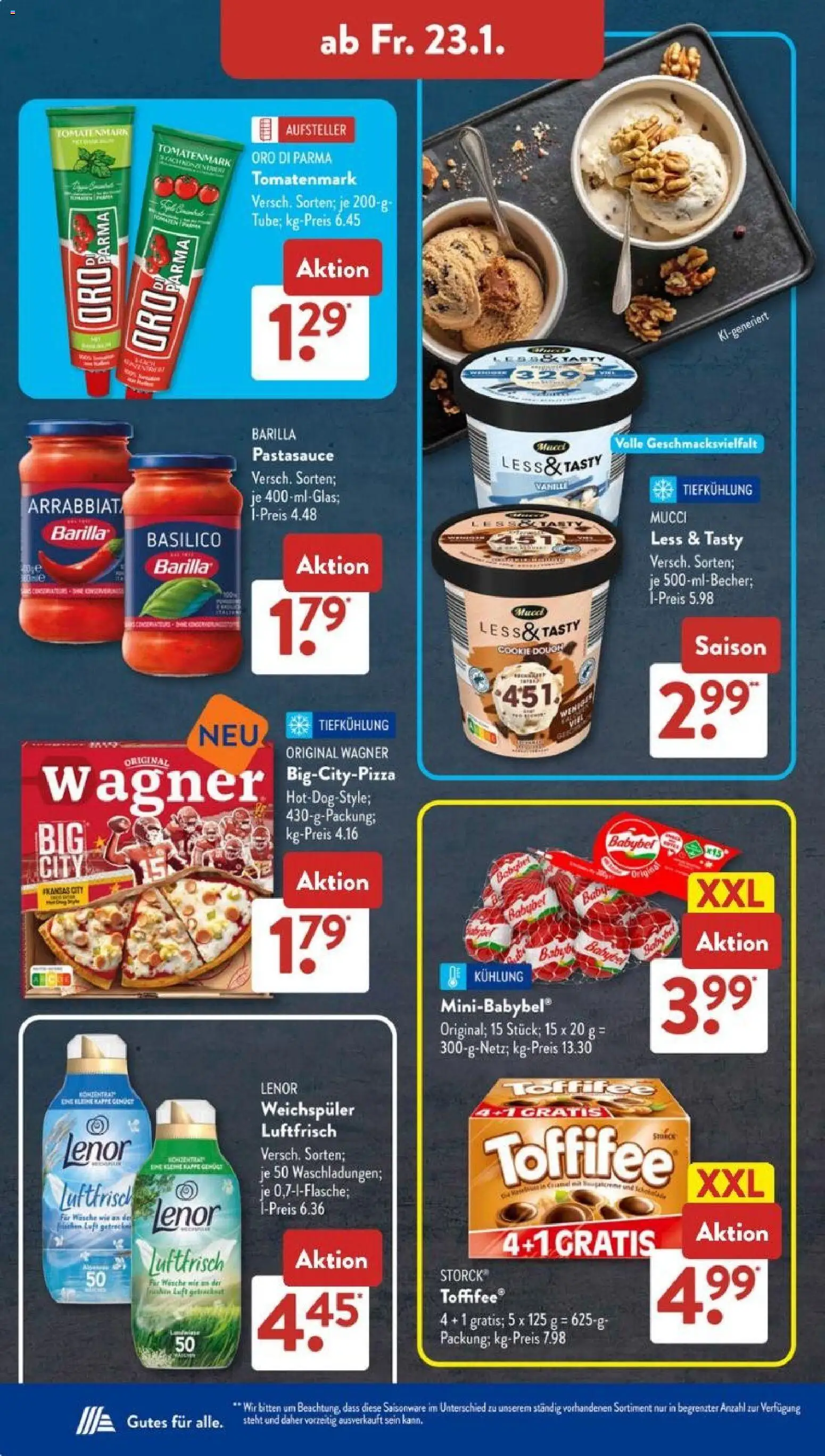 Aldi Süd Prospekt 	 – gültig ab 19.01.2026 | Seite: 24 | Produkte: Lenor, Barilla, Toffifee, Babybel