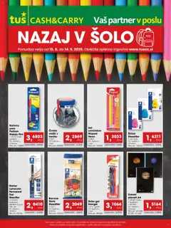 Tuš katalog cash & carry nazaj v šolo - pregled letaka veljavnega od 15.08.2025