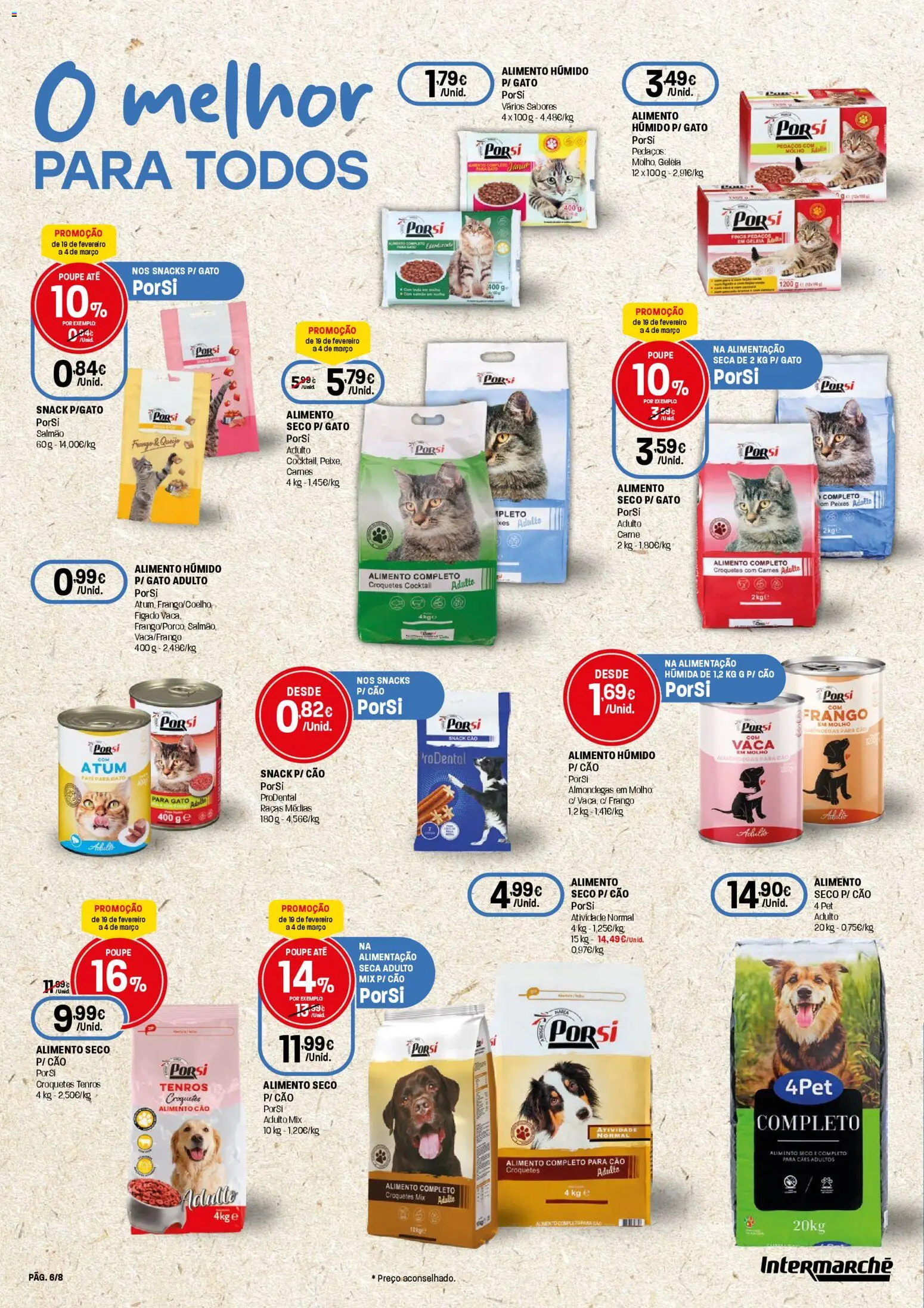 Intermarché Especial Animal Contact │ válido de 19.02.2026 | Página: 6 | Produtos: Frango, Geleia, Salmão, Queijo