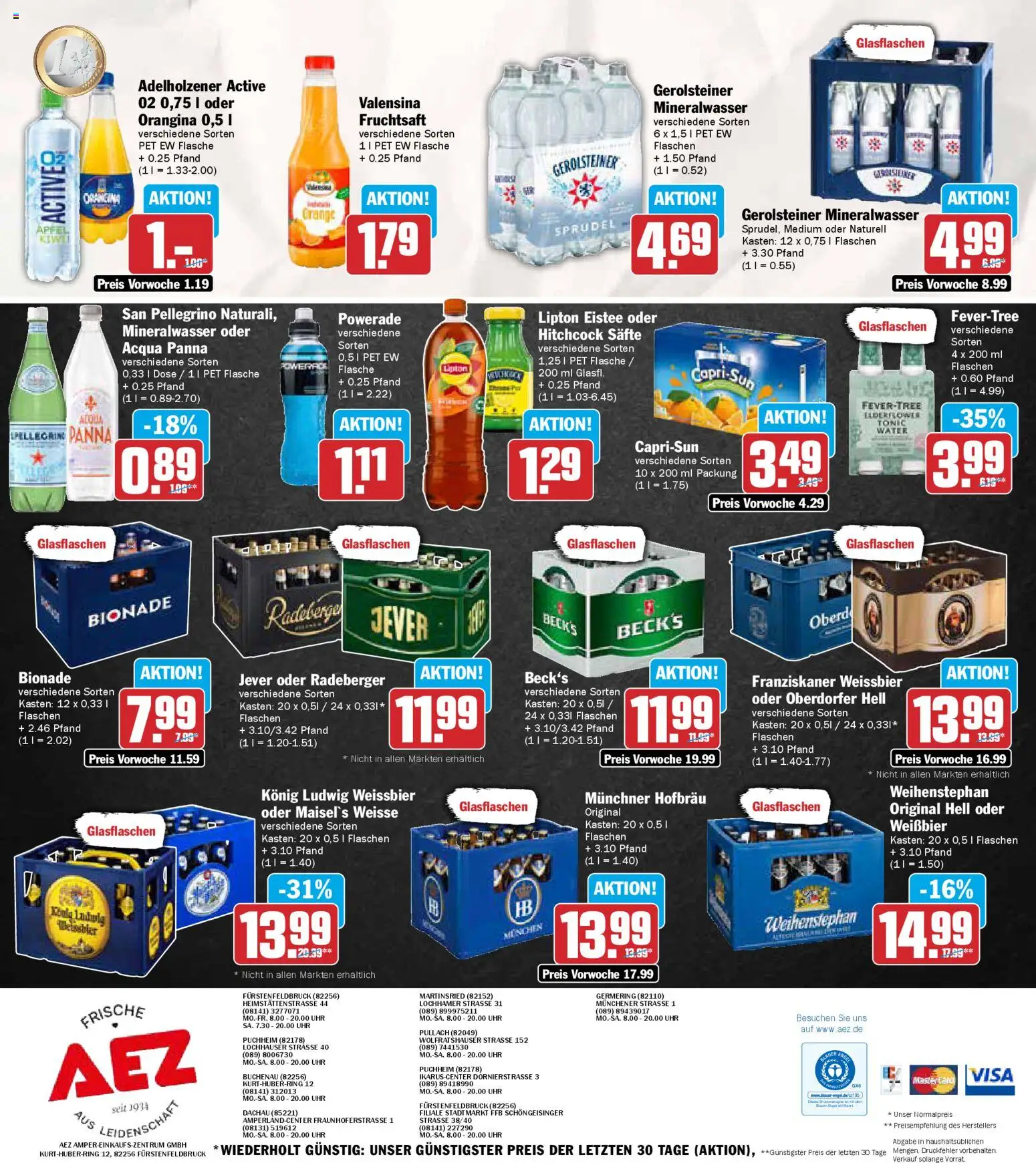 AEZ Prospekt 	 – gültig ab 19.01.2026 | Seite: 16 | Produkte: Franziskaner, Adelholzener, Bionade, Mineralwasser