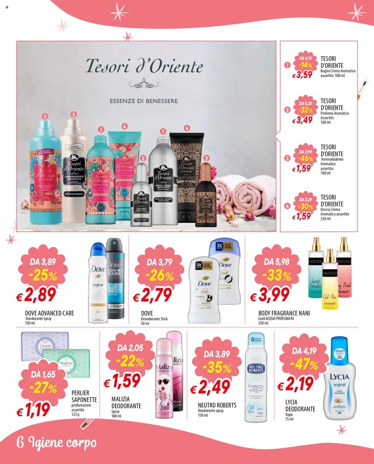 Volantino Galassia del 02.10.2025 | Pagina: 6 | Prodotti: Body, Lavanda, Bagno, Doccia