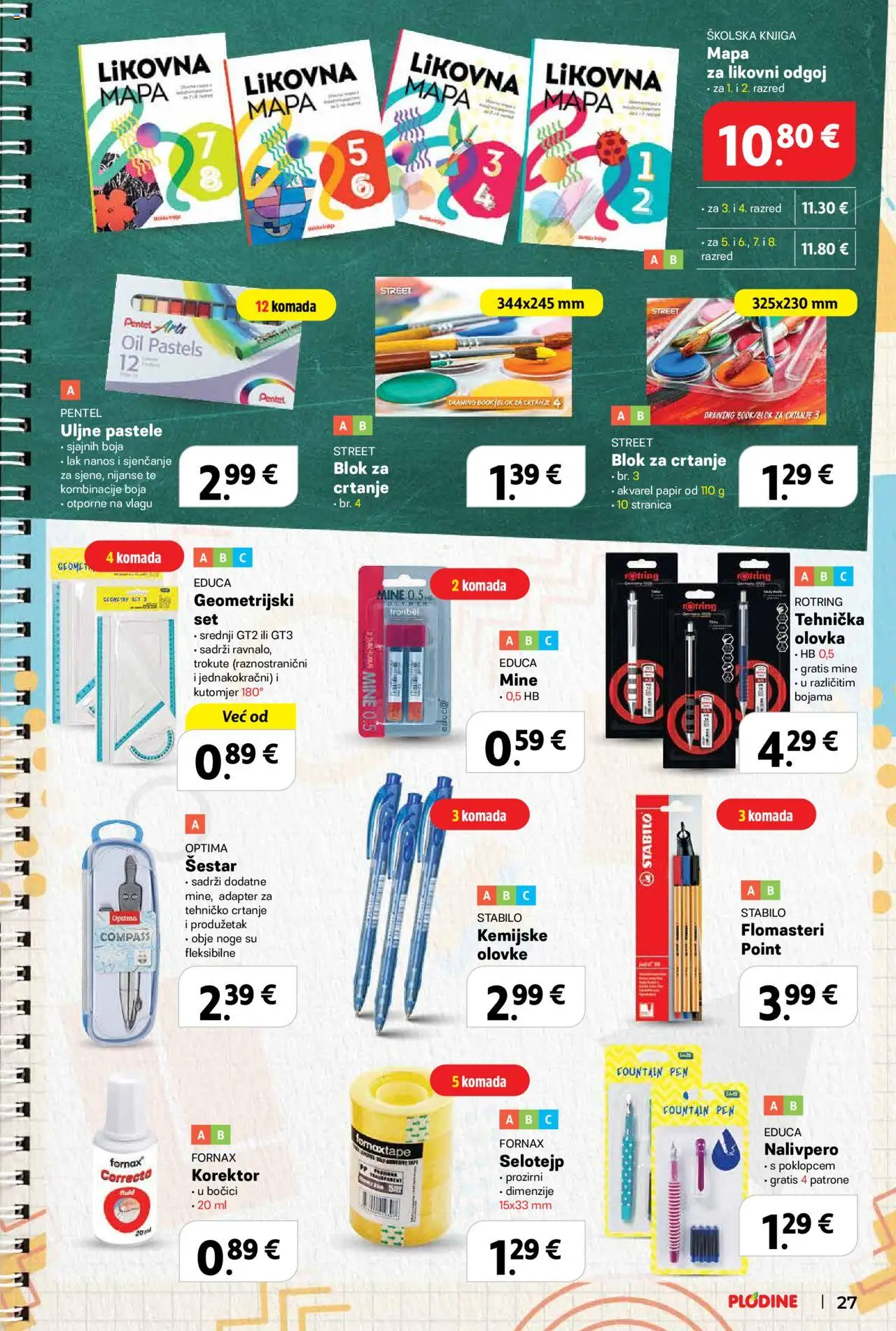 Plodine katalog | vrijedi od 13.08.2025 | Stranica: 29 | Proizvodi: Šestar, Adapter, Flomasteri, Korektor