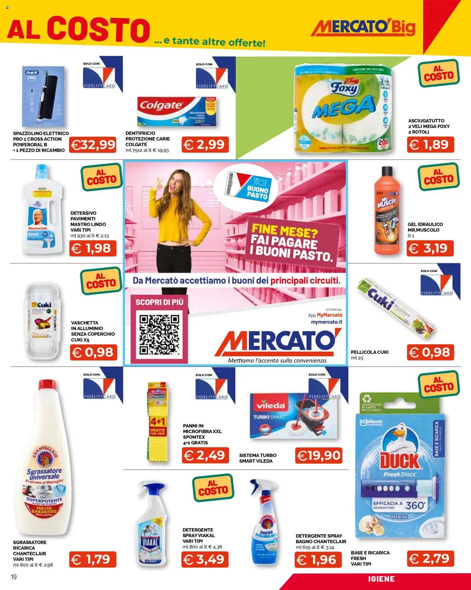 Volantino Mercatò del 09.03.2026 | Pagina: 19 | Prodotti: Spazzolino, Detergente, Alluminio, Spazzolino elettrico