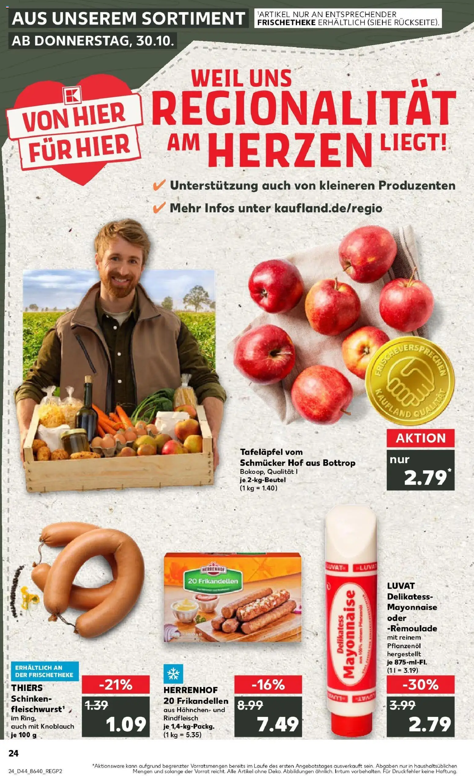 Kaufland prospekt Hattingen	 – gültig ab 30.10.2025 | Seite: 24 | Produkte: Hahnchen, Mayonnaise, Knoblauch, Schinken