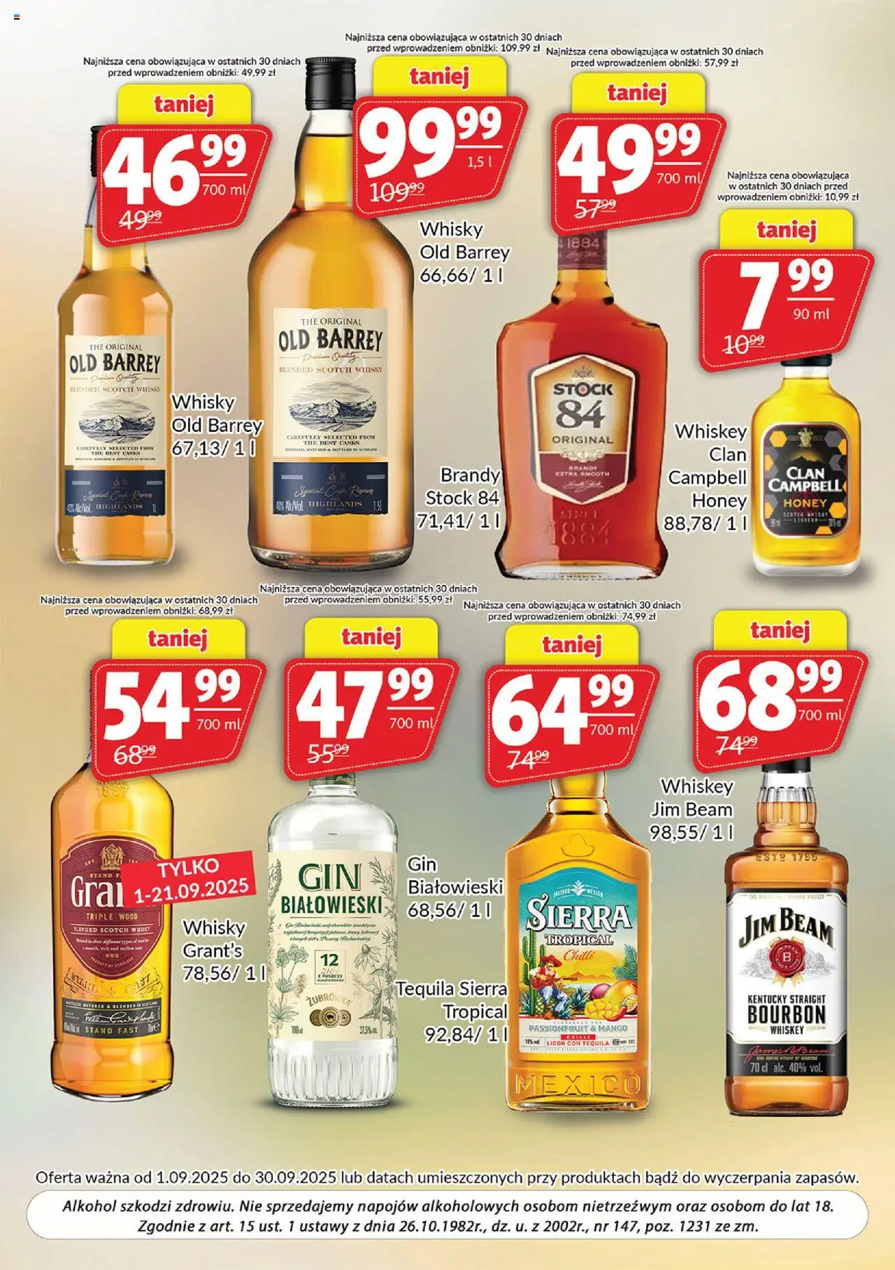Prim Market Gazetka - Oferta alkoholowa od 01.09.2025 | Strona: 5 | Produkty: Bourbon, Tequila Sierra, Tequila, Whisky