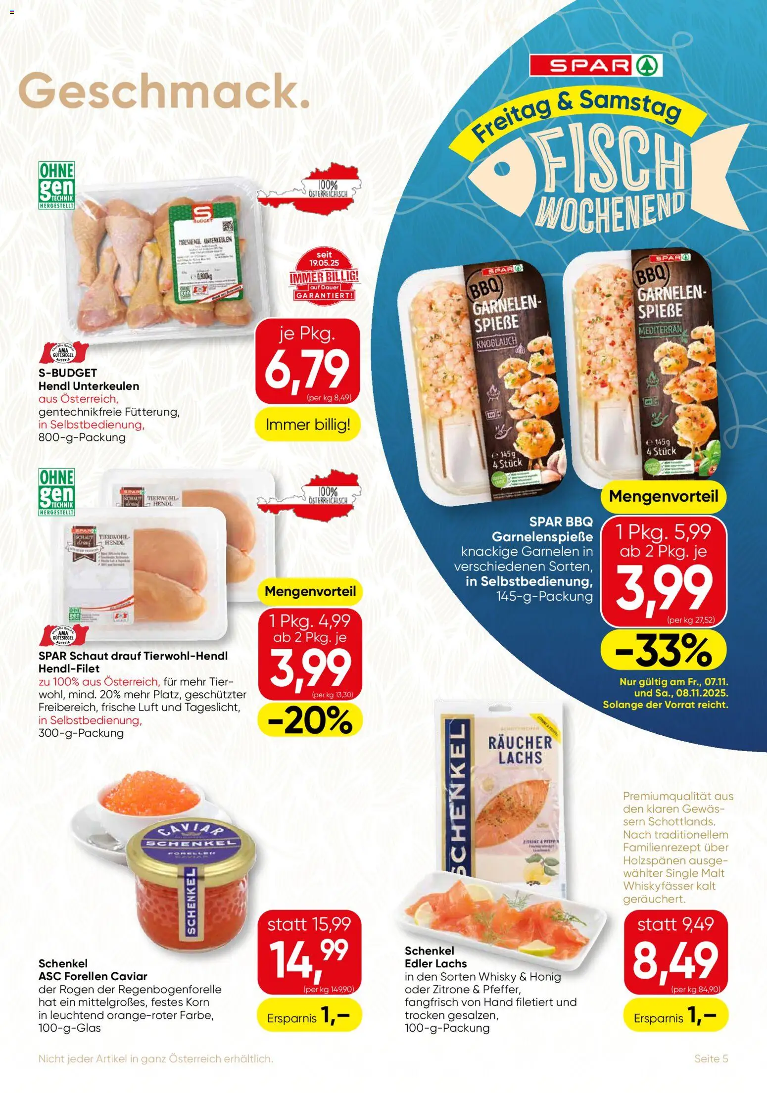 SPAR Gourmet Flugblatt gültig ab 06.11.2025 | Seite: 5 | Produkte: Zitrone, Knoblauch, Fisch