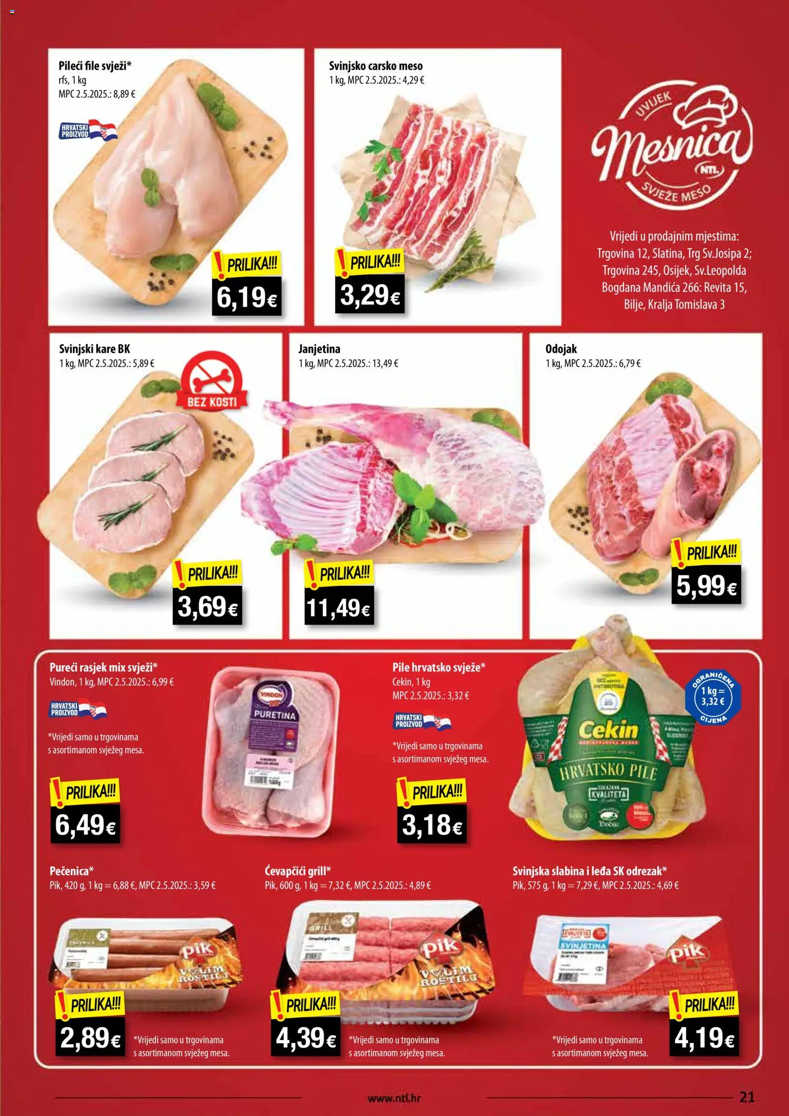 NTL katalog | vrijedi od 17.12.2025 | Stranica: 21 | Proizvodi: Janjetina, Odojak, Pileći file, Ćevapčići