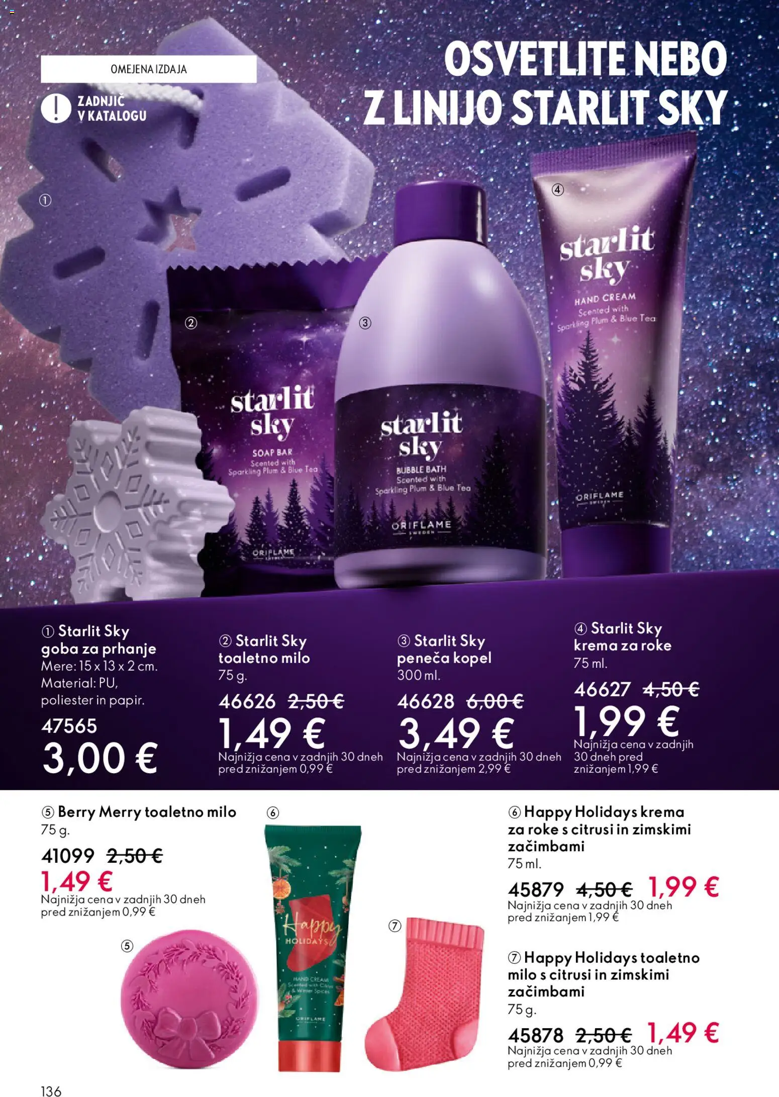 Novi Oriflame katalog ponudbe – veljaven od 31.12.2025 | Stran: 136 | Izdelki: Kopel, Peneča kopel, Krema za roke, Milo