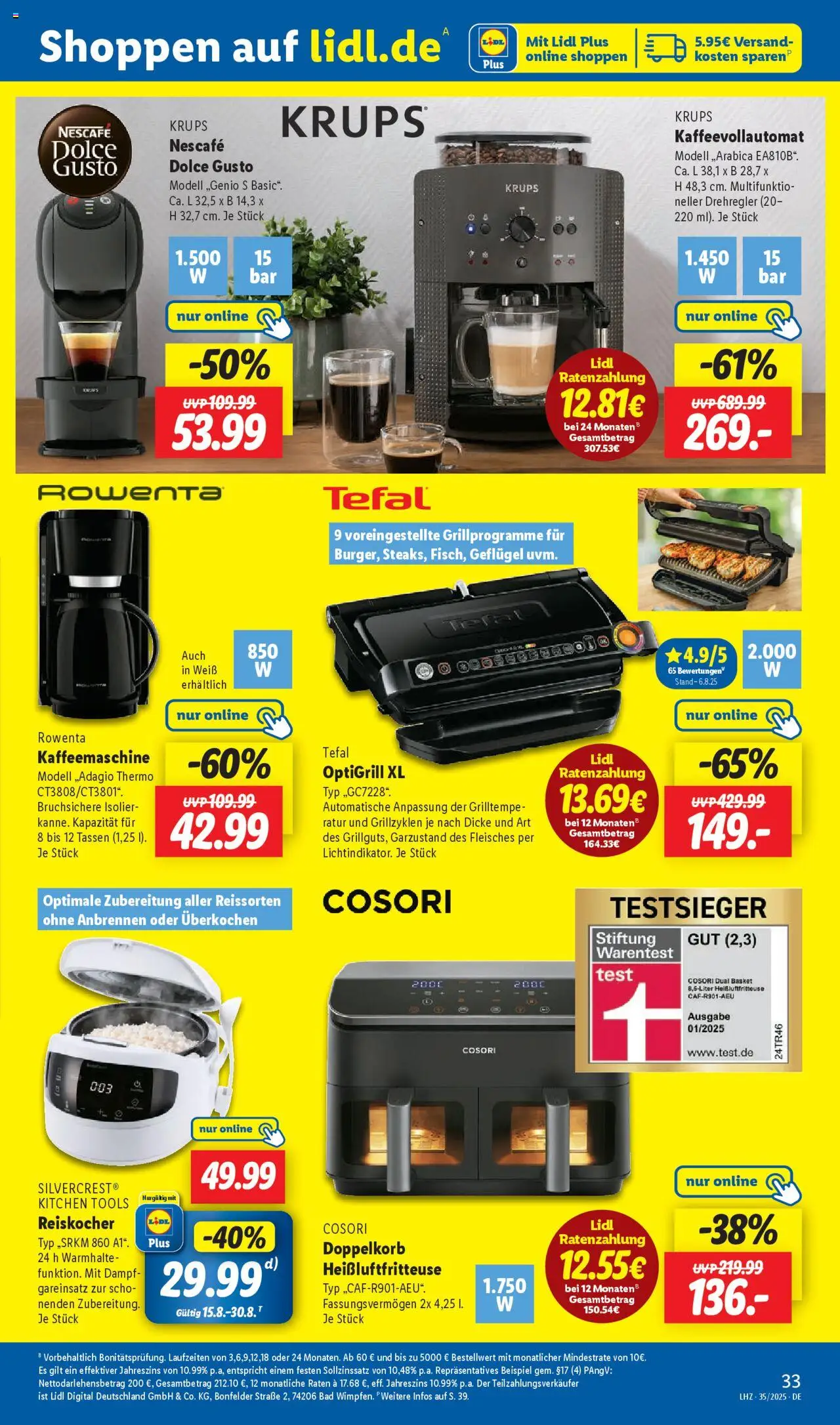 Lidl Prospekt Aarbergen - gültig ab dem 25.08.2025 | Seite: 45 | Produkte: Nescafe, Kaffeevollautomat, Heißluftfritteuse, Dolce gusto