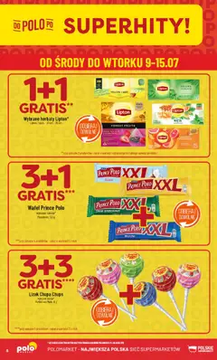 POLOmarket Gazetka od 09.07.2025 | Strona: 8 | Produkty: Lizak Chupa Chups, Prince polo xxl, Mięta, Herbata