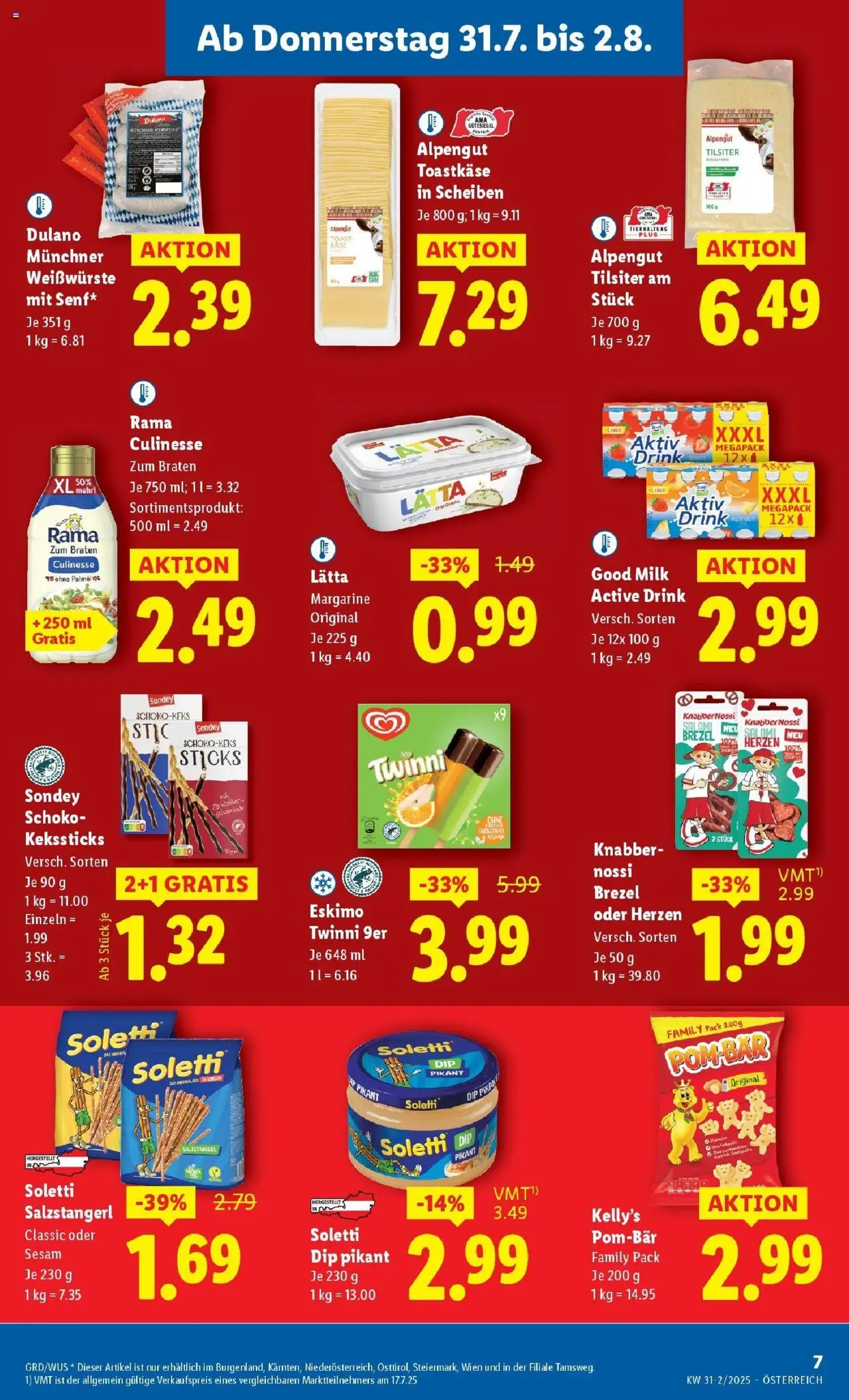 Lidl Flugblatt - Fohnsdorf, Neunkirchen, Graz gültig ab 31.07.2025 | Seite: 9 | Produkte: Käse