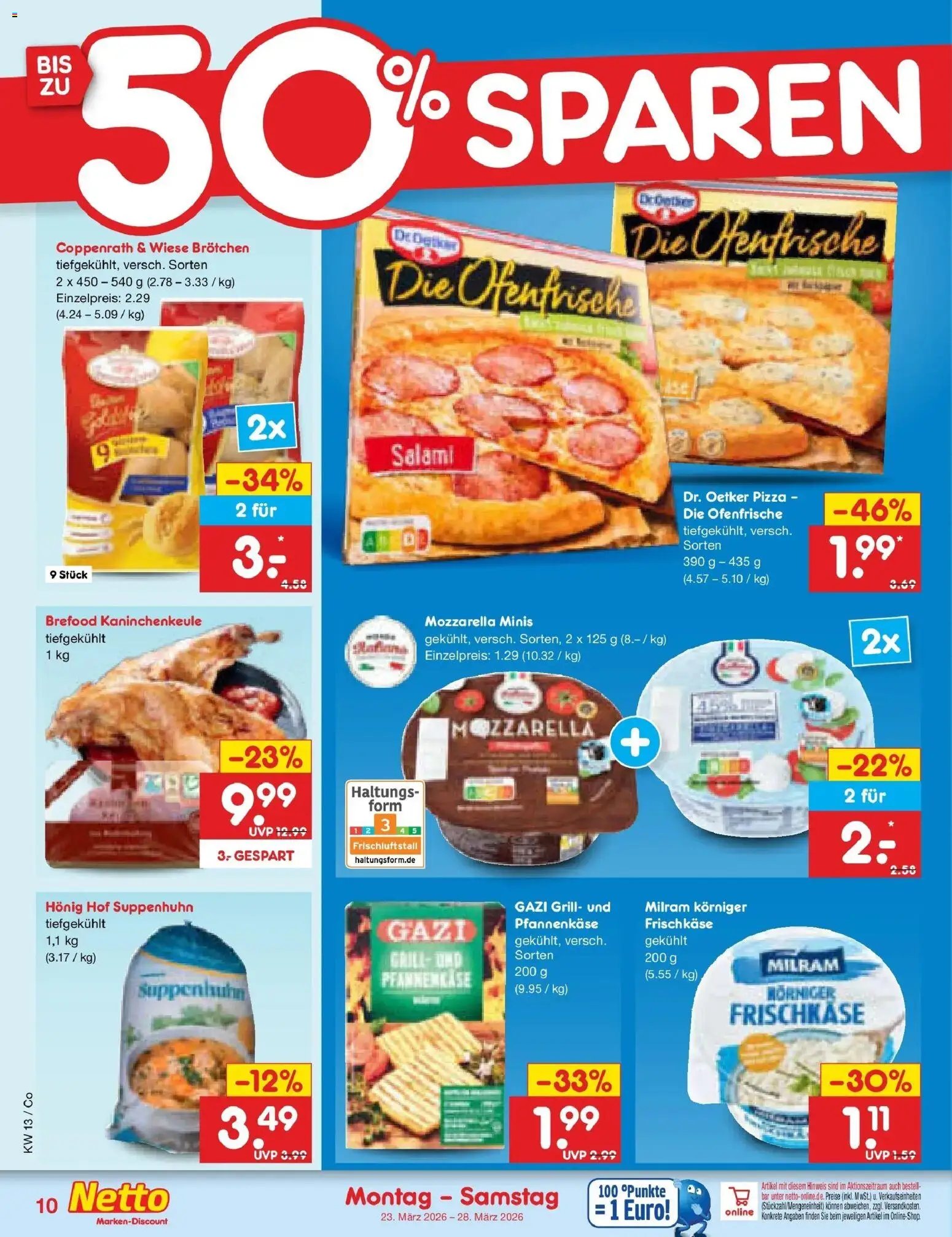 Netto Marken-Discount Prospekt Bitterfeld-Wolfen	 – gültig ab 23.03.2026 | Seite: 10 | Produkte: Grill, Milram, Pizza, Frischkase
