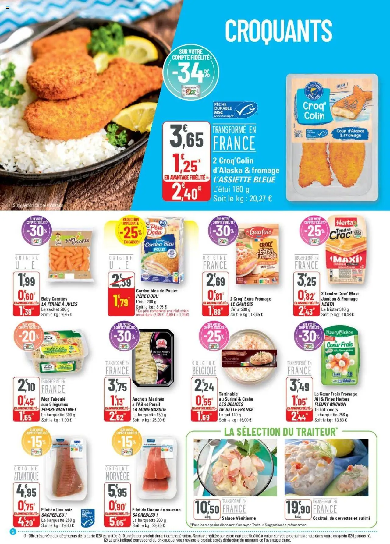  | Page: 6 | Produits: Carottes, Ail, Fromage, Cordon bleu