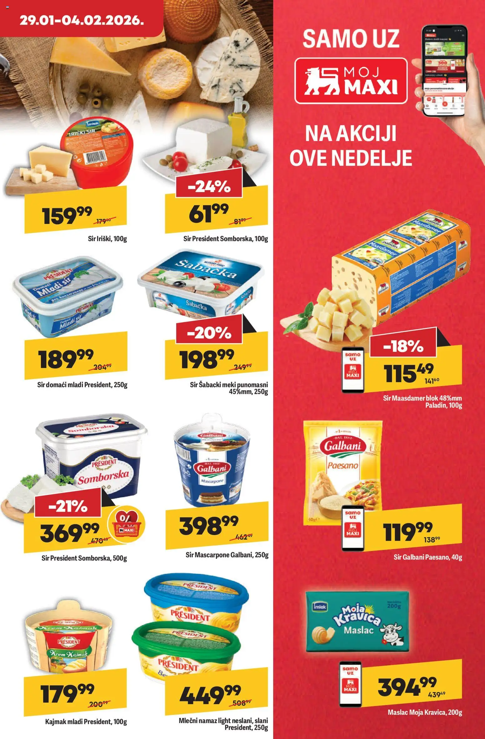 Maxi katalog - važi od 29.01.2026 | Strana: 13 | Proizvode: Maslac, Mladi sir, Sir, Kajmak
