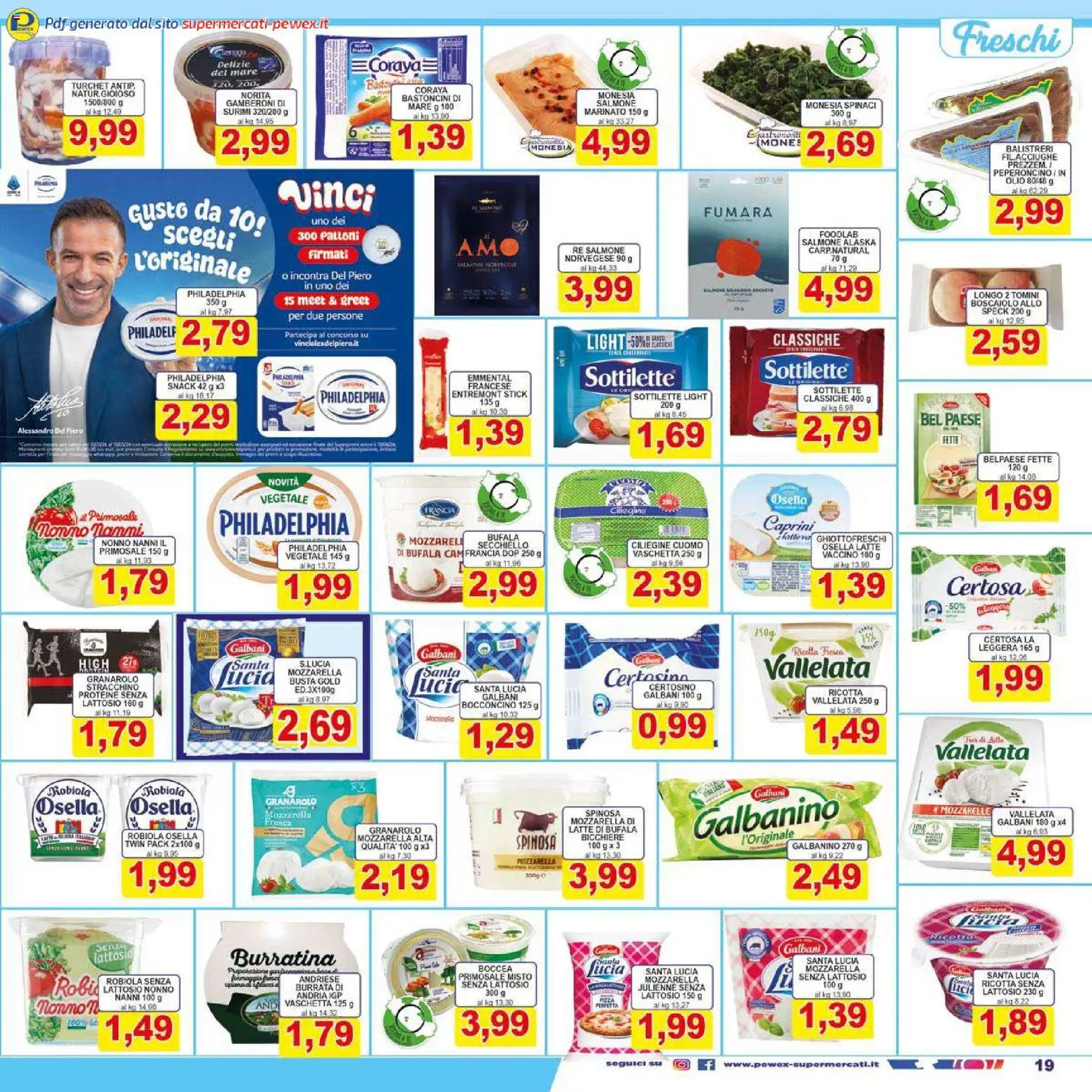Volantino Pewex del 26.01.2026 | Pagina: 19 | Prodotti: Latte, Stracchino, Ricotta, Burrata