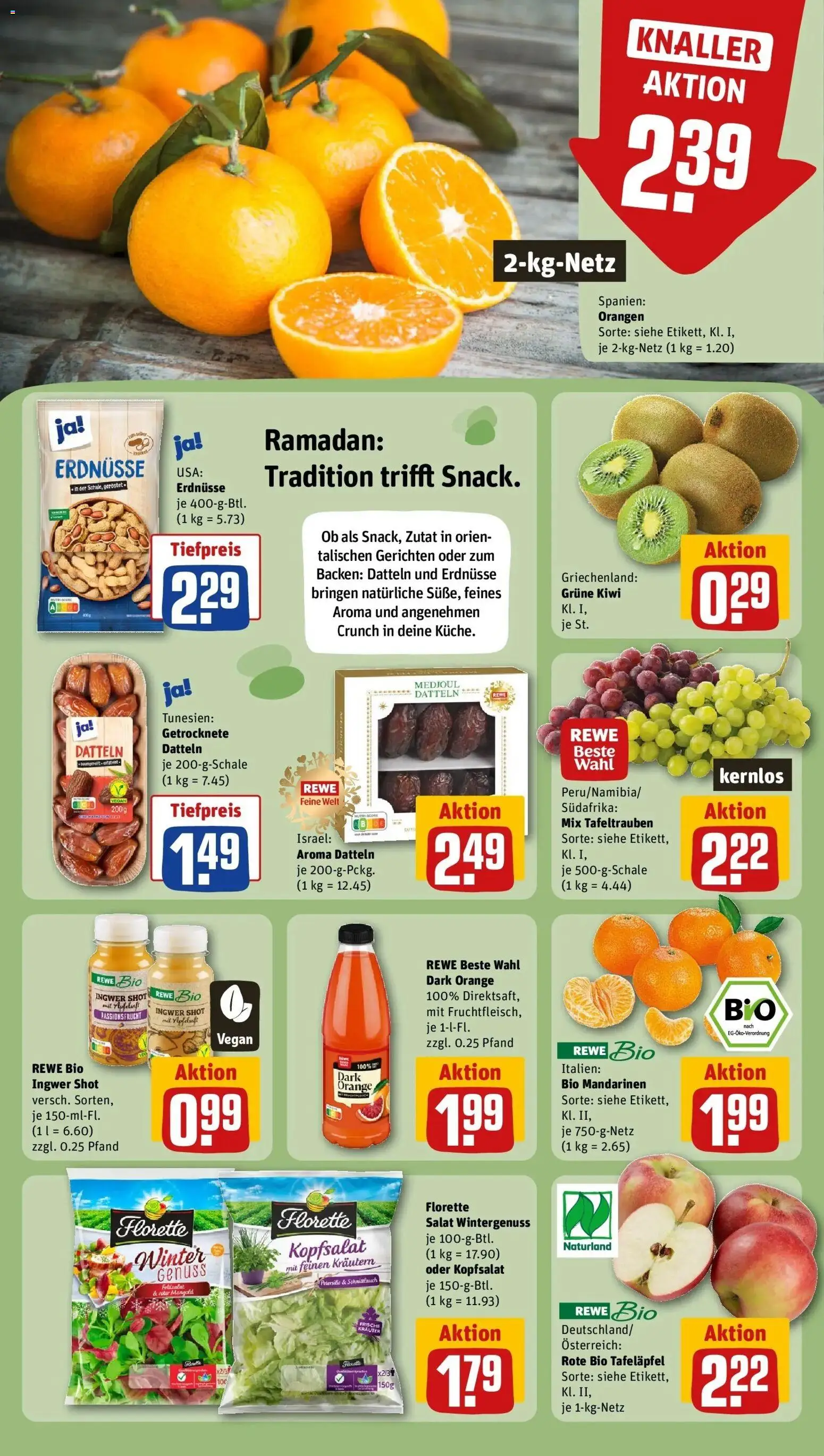 Rewe prospekt Burgheim	 – gültig ab 22.02.2026 | Seite: 6 | Produkte: Orangen, Apfelsaft, Kiwi, Salat