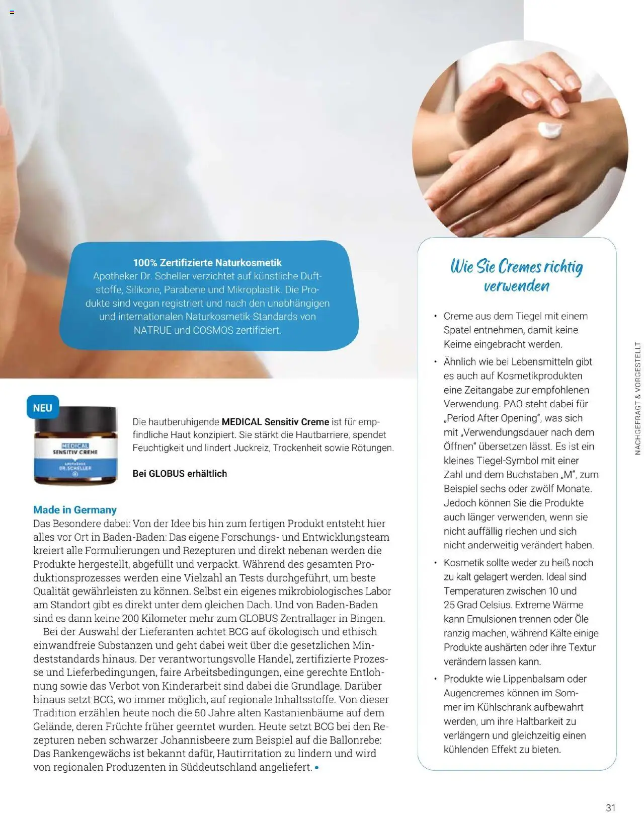 Globus Mio Magazin – gültig ab 01.10.2025 | Seite: 31 | Produkte: Kühlschrank, Duft, Creme, Lippenbalsam
