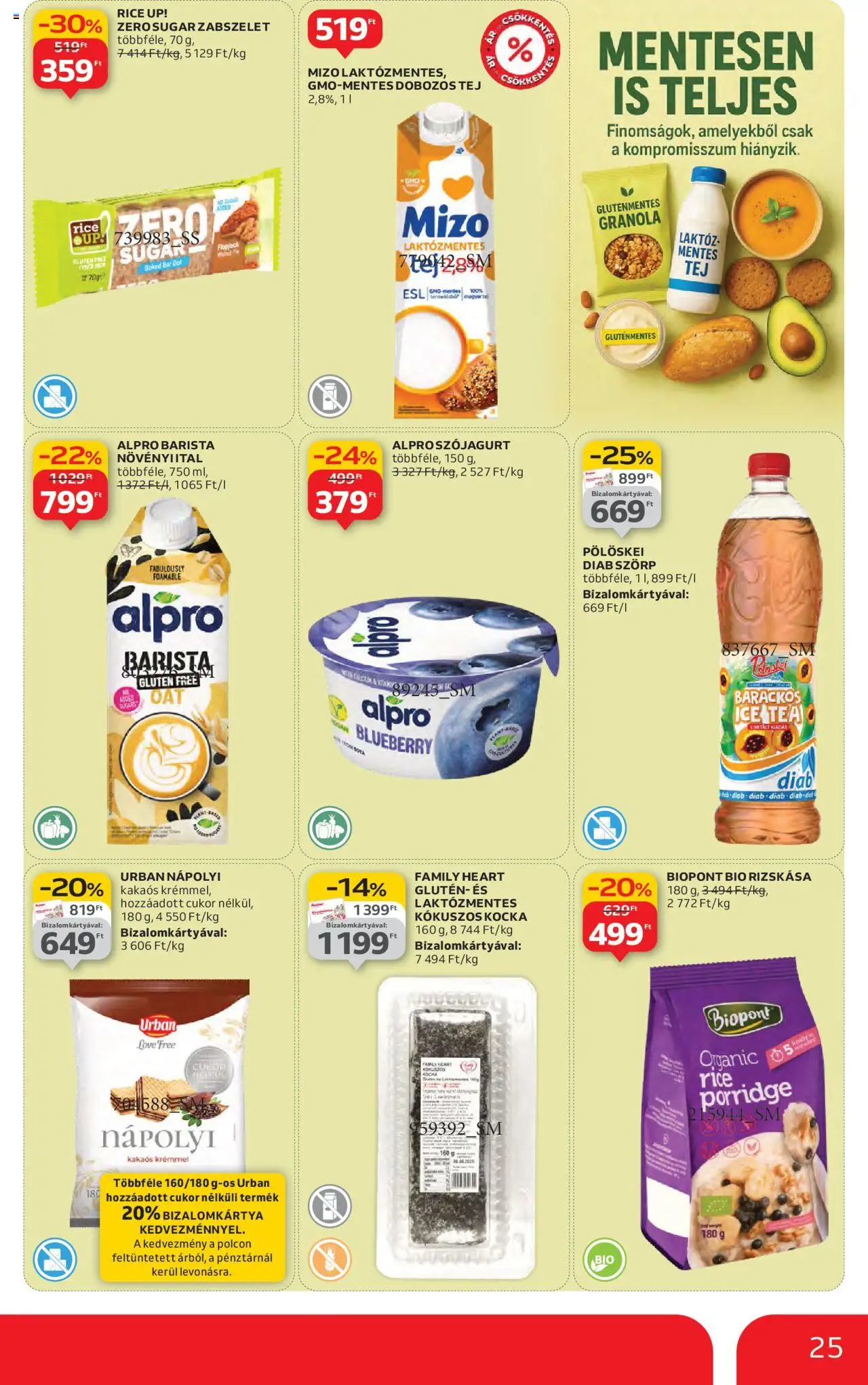 Auchan akciós ujság - amely érvényes a következő dátumtól: 16.10.2025 | Oldal: 25 | Termékek: Szörp, Alpro, Gluténmentes, Cukor