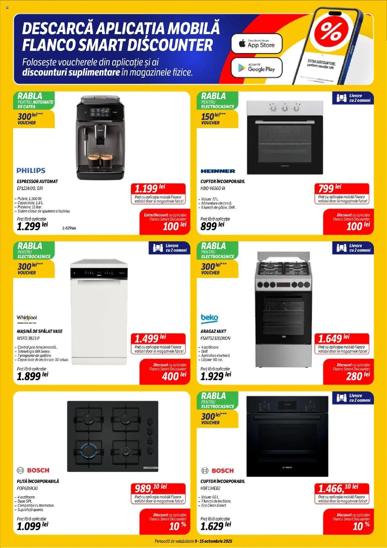 Noul catalog Flanco – valabil de la 09.10.2025 | Pagină: 10 | Produse: Pomelo, Cuptor, Aragaz, Cafea