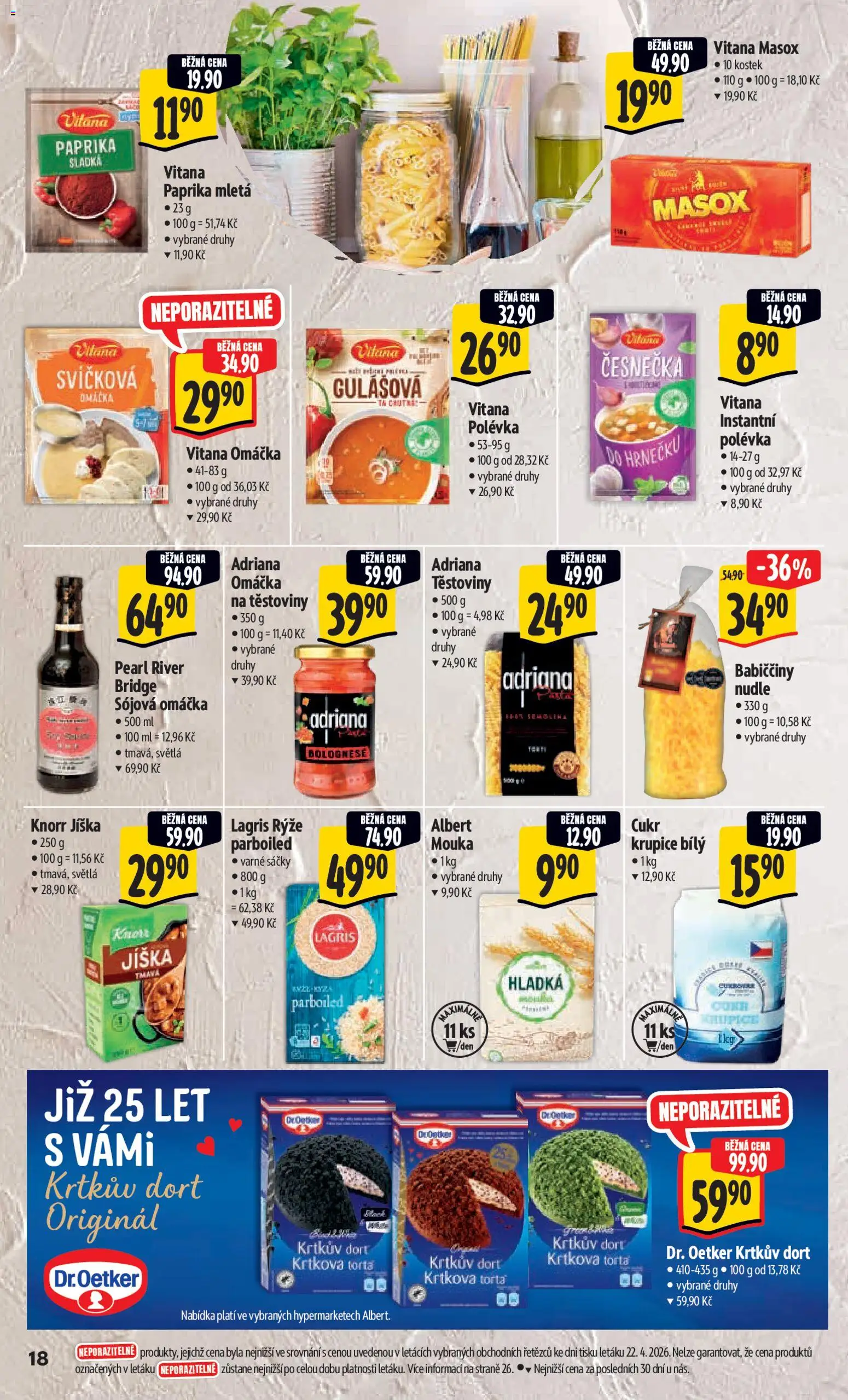 Albert leták - Hypermarket od 29.04.2026 | Strana: 26 | Produkty: Těstoviny, Paprika, Sójová omáčka, Dort