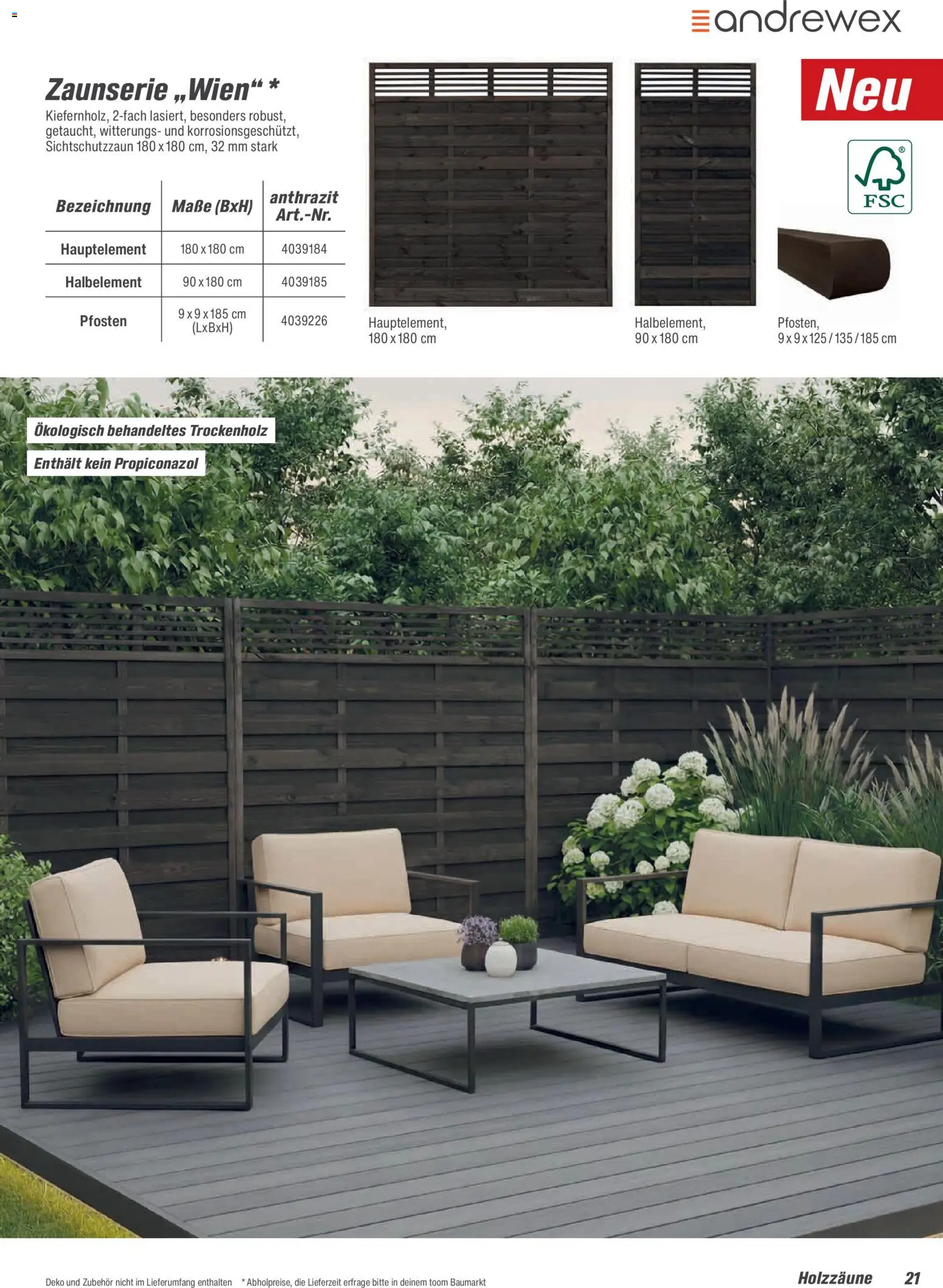 Toom Baumarkt Zäune & Sichtschutz 2026 – gültig ab 20.02.2026 | Seite: 21