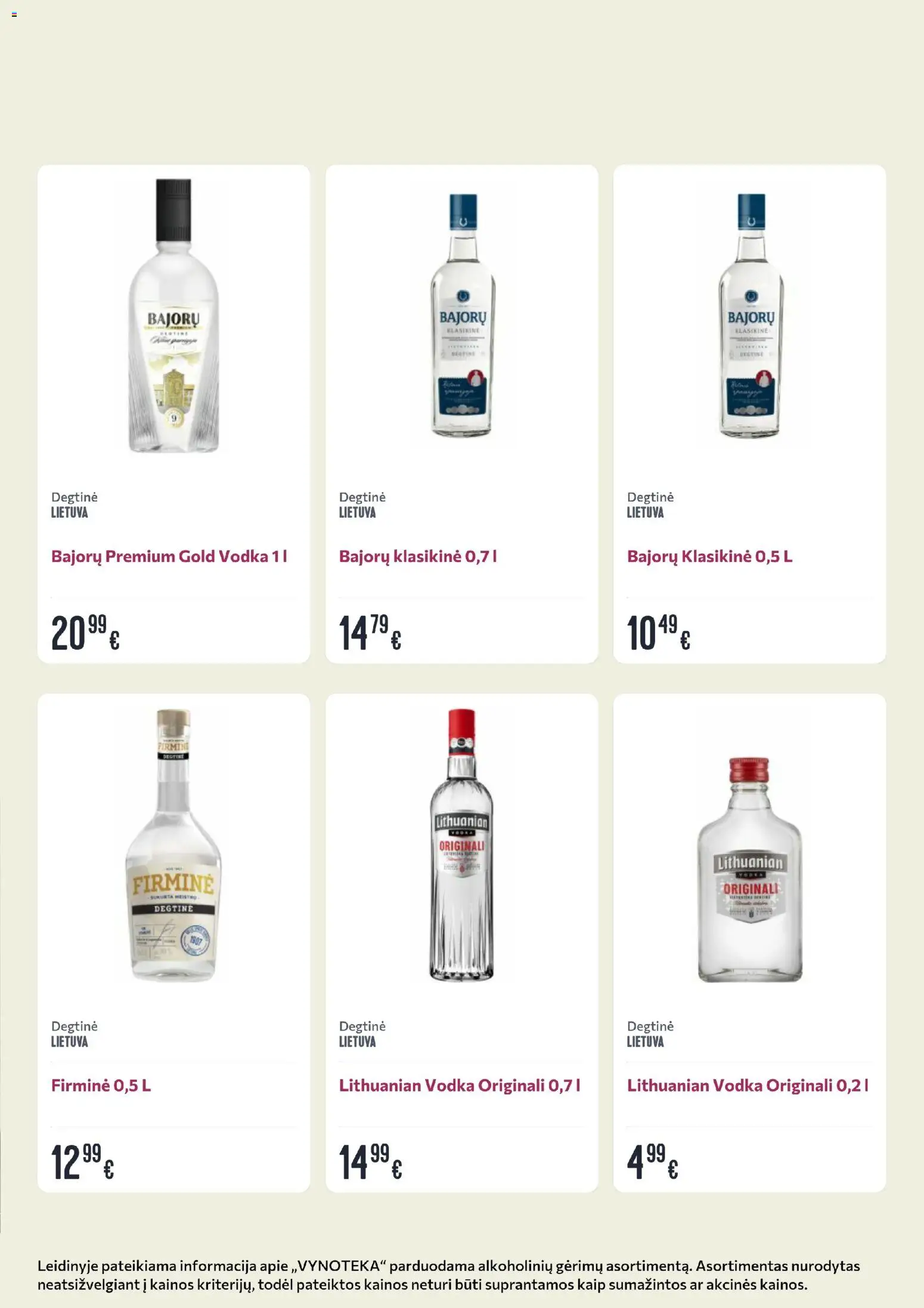 VYNOTEKA akcijos nuo 20.04.2026 | Puslapis: 5 | Prekių: Degtinė