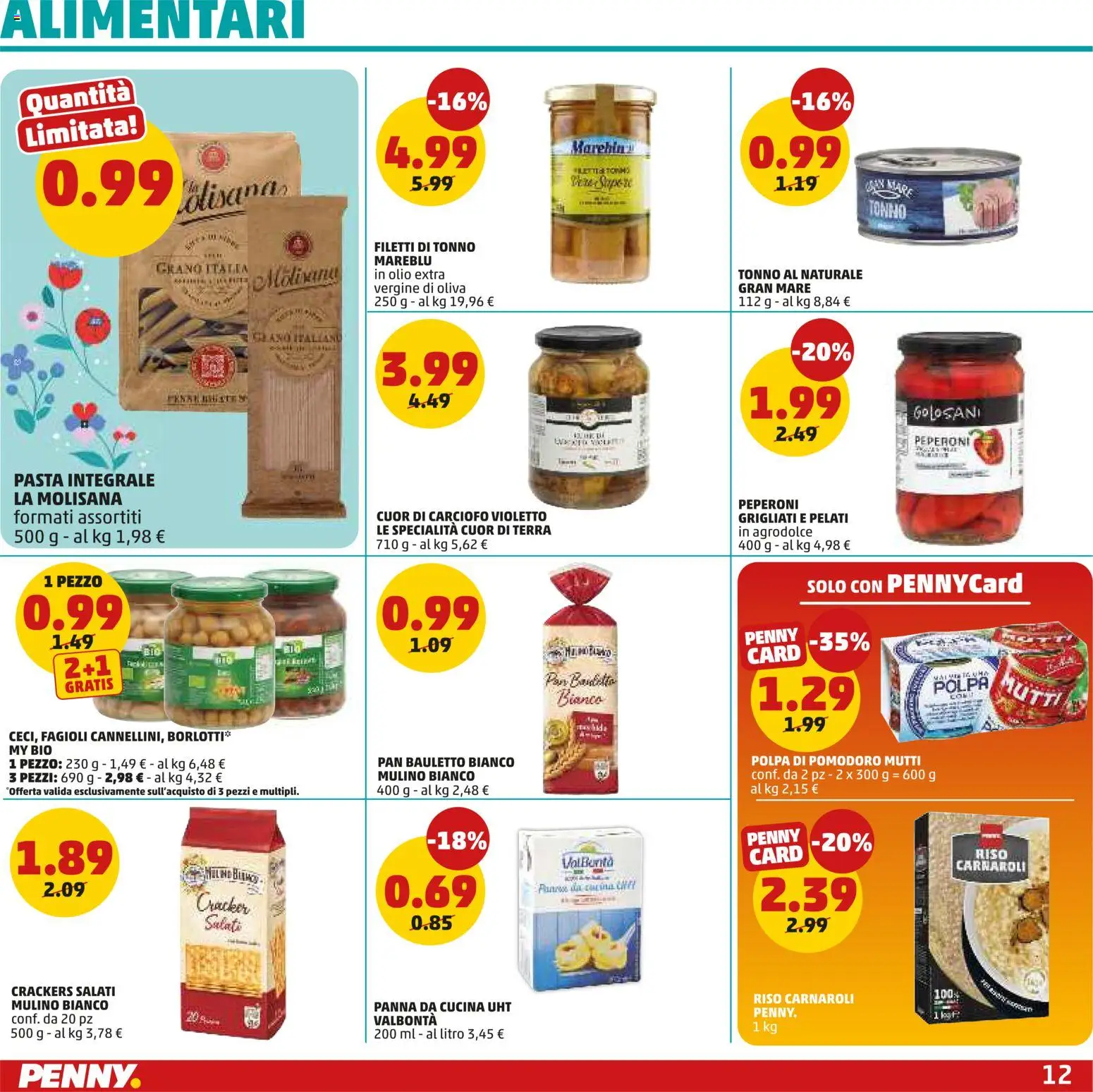 Volantino PENNY del 26.03.2026 | Pagina: 12 | Prodotti: Fagioli, Pasta, Mutti, Terra