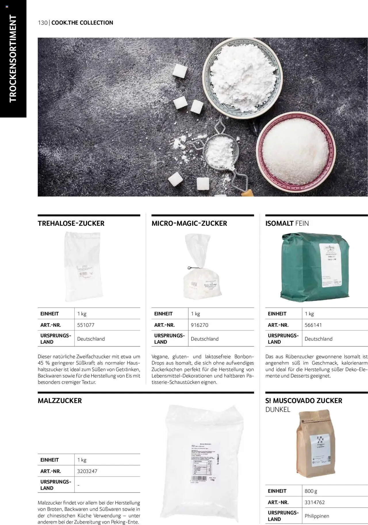 Transgourmet Cook Look-Book gültig ab 01.09.2023 | Seite: 130 | Produkte: Eis, Zucker