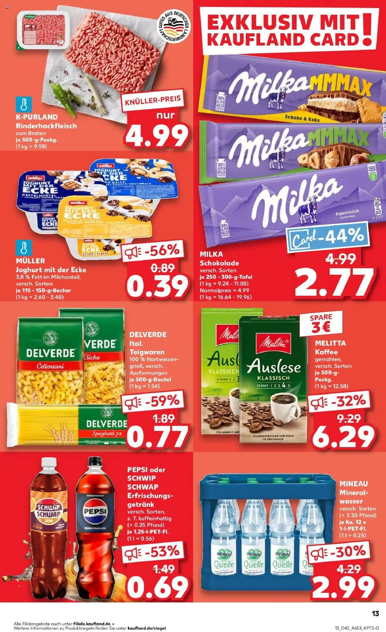 Kaufland prospekt Nienburg	 – gültig ab 19.10.2025 | Seite: 13 | Produkte: Melitta, Melitta kaffee, Pepsi, Pasta