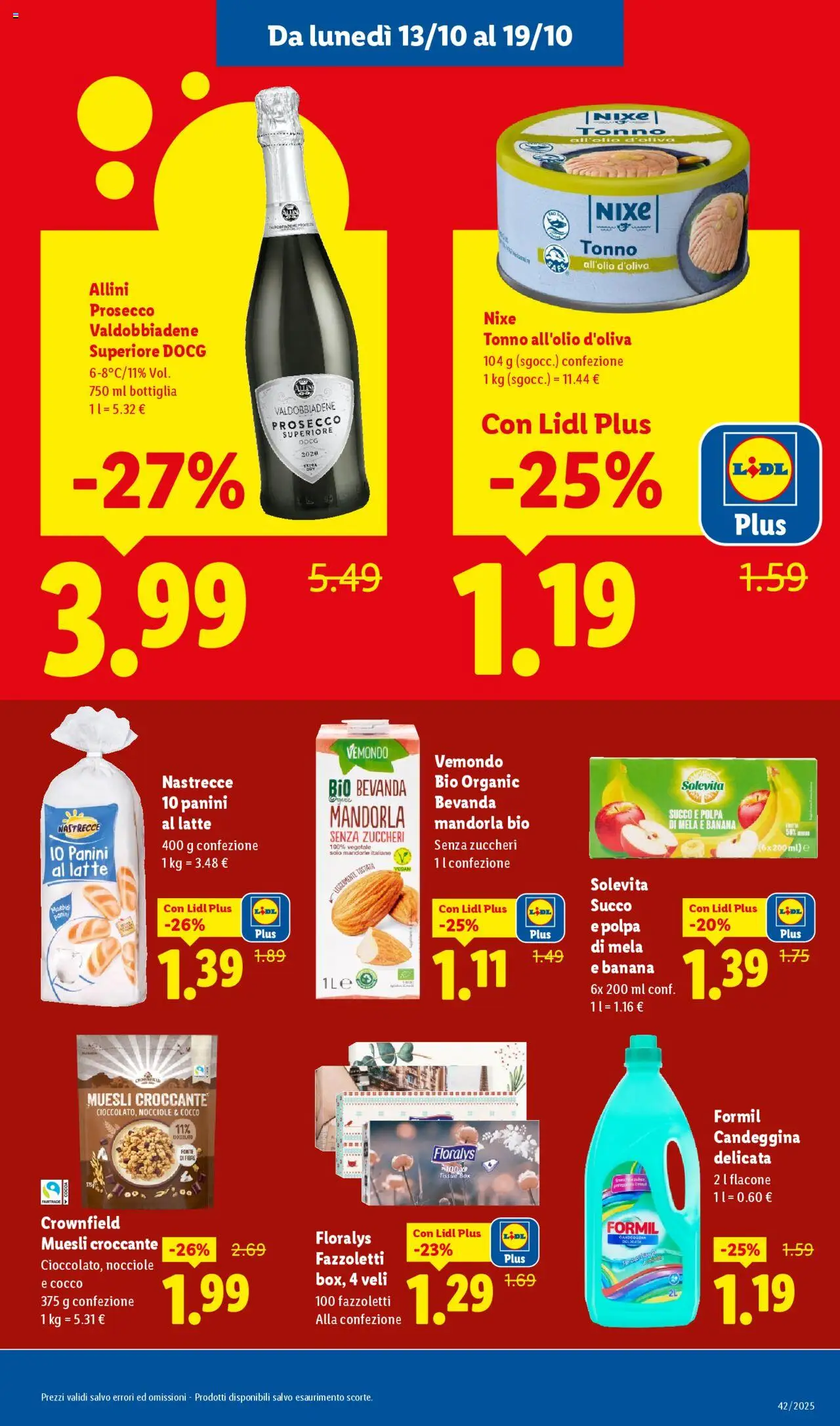 Volantino Lidl del 13.10.2025 | Pagina: 17 | Prodotti: Candeggina, Latte, Tonno, Cocco