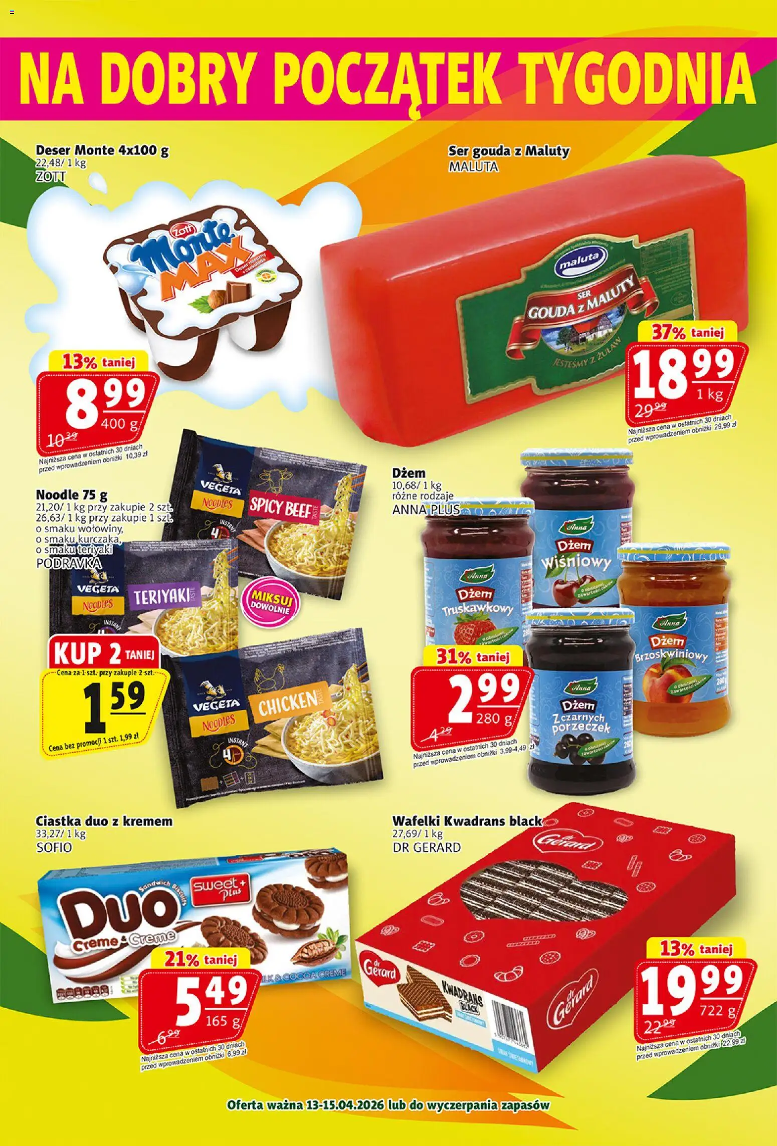 Prim Market gazetka od 09.04.2026 | Strona: 20 | Produkty: Dżem, Wafelki, Ser, Ciastka