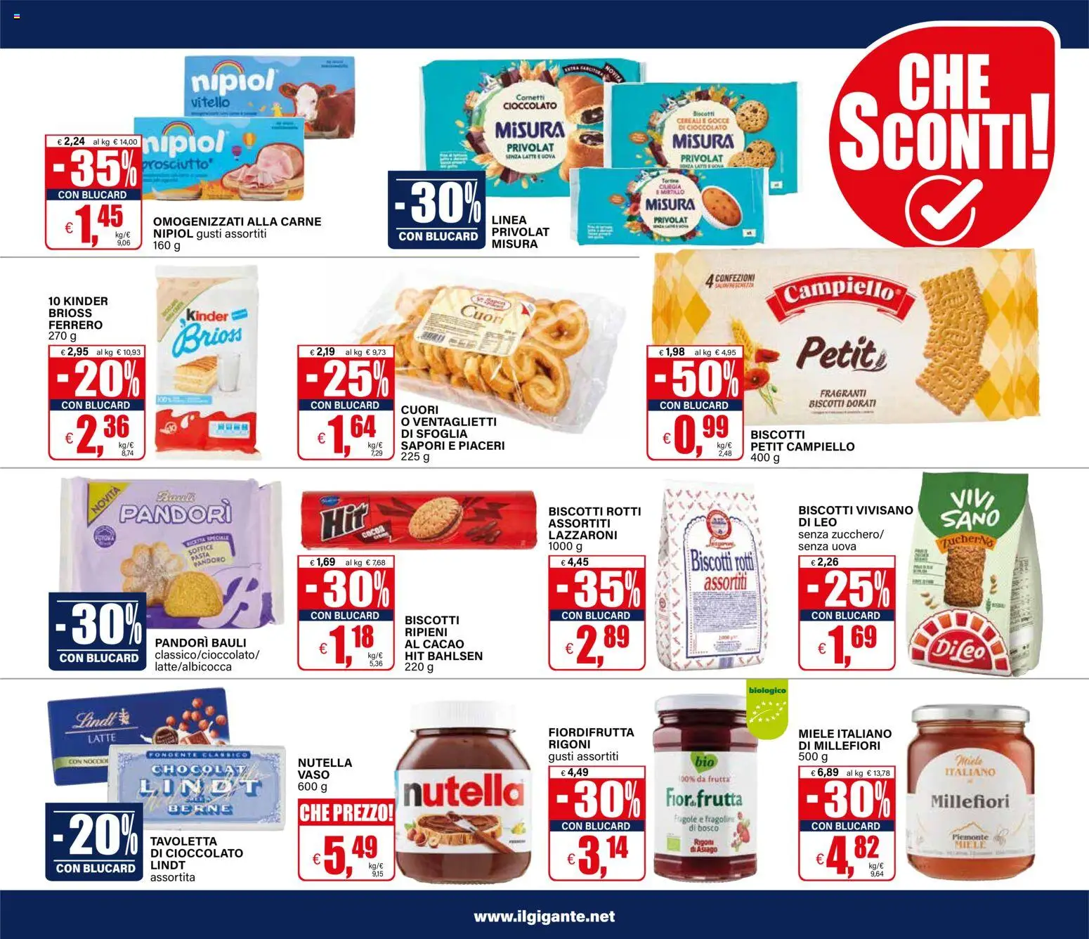 Volantino Il Gigante del 15.01.2026 | Pagina: 25 | Prodotti: Biscotti, Latte, Nutella, Cacao