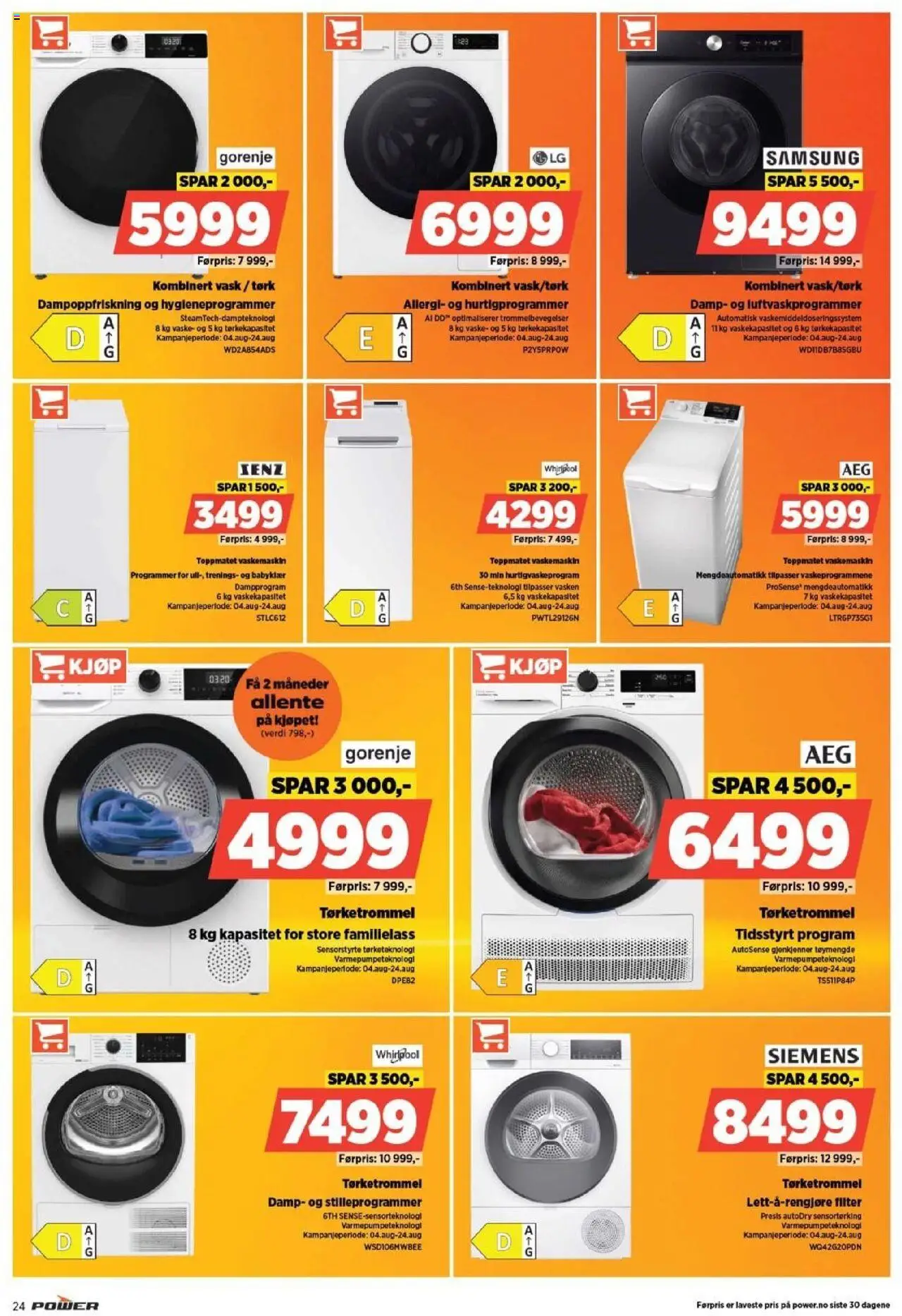  | Side: 24 | Produkter: Vask, Vaskemaskin, Tørketrommel