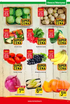 Piotruś Pan Gazetka od 11.09.2025 | Strona: 3 | Produkty: Dynia, Winogrona, Banan, Owoce