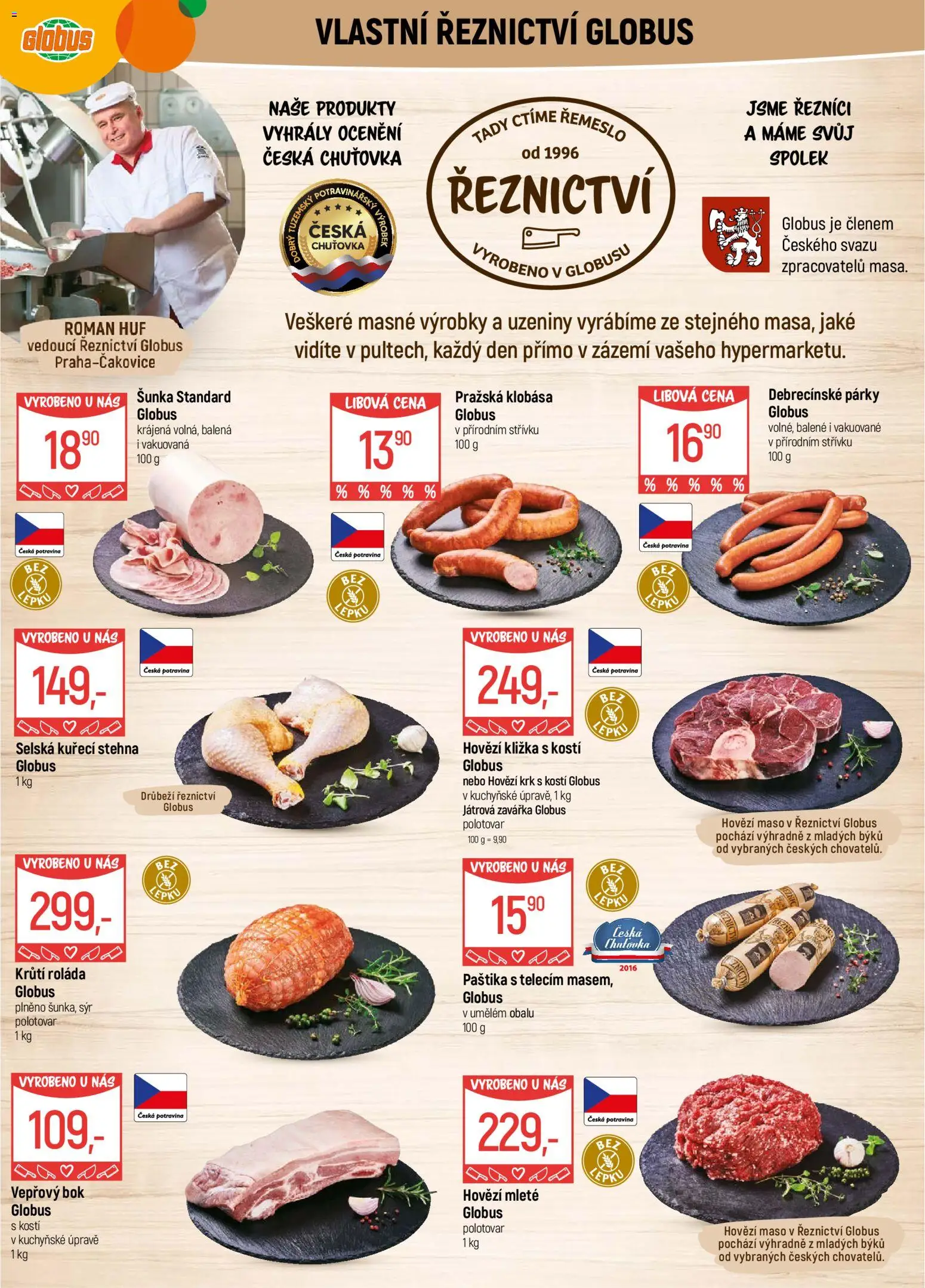 Globus leták - Praha Čakovice od 04.03.2026 | Strana: 5 | Produkty: Párky, Hovězí kližka, Uzeniny, Maso