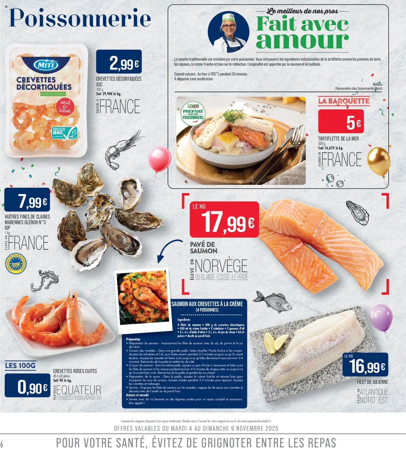 {H1} | Page: 6 | Produits: Pavé de saumon, Poissonnerie, Huîtres fines, Poivre